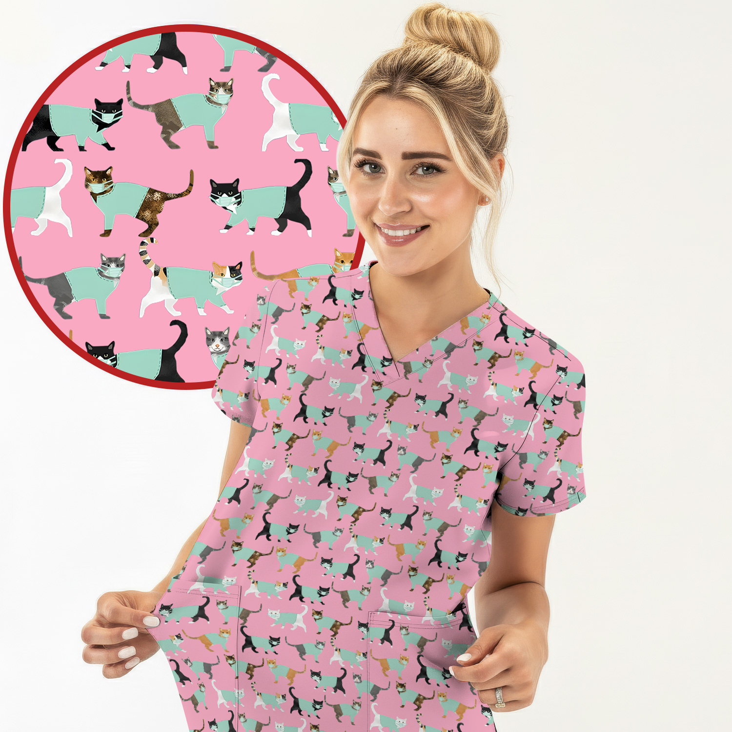 Nurse Crush - Gifts That Care Facebook ad: Cute Cat Nurse Scrub Top