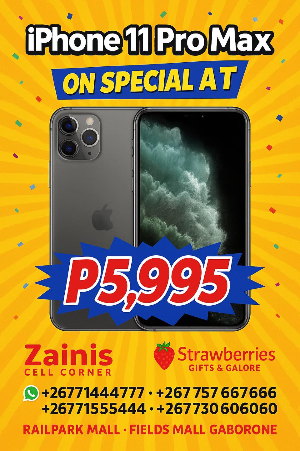 ZAINI CELL CORNER Facebook ad from Oct 10, 2025
