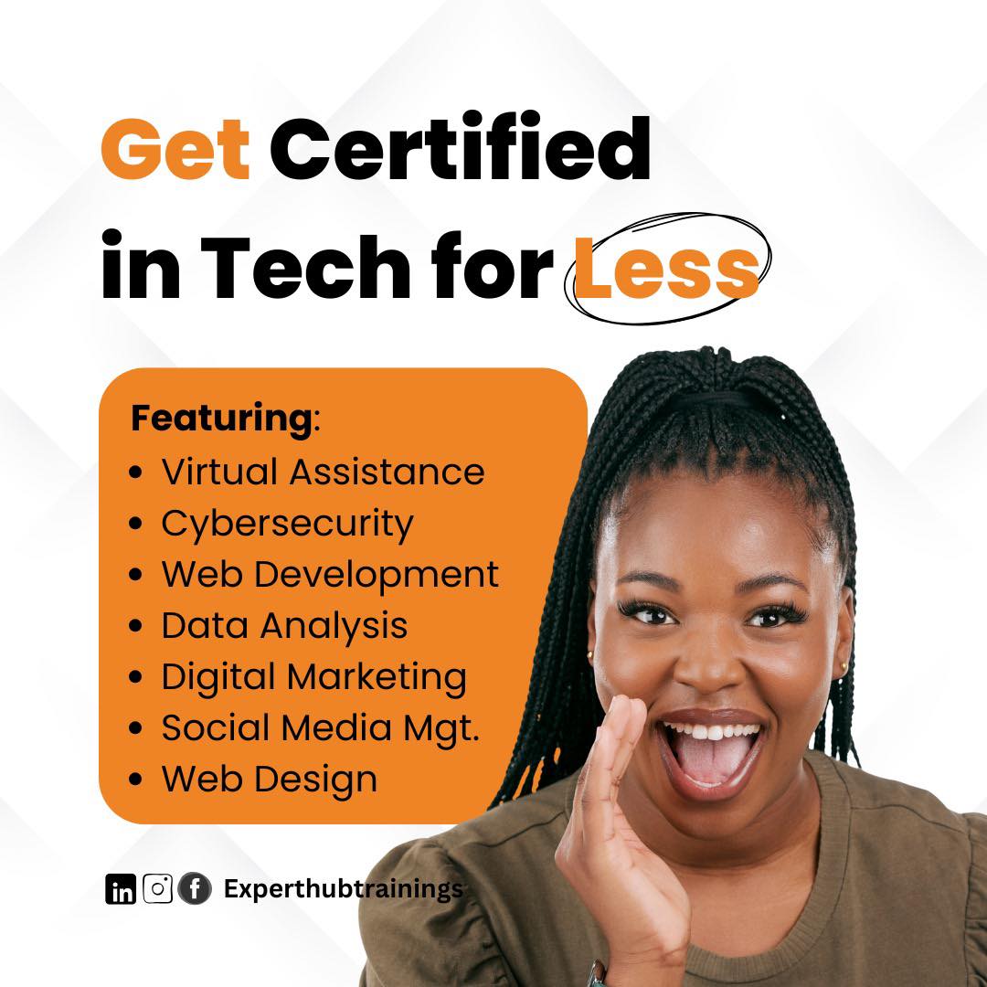 Experthub Institute Facebook ad: DEPLOY YOUR TECH CAREER TO THE US, UK…