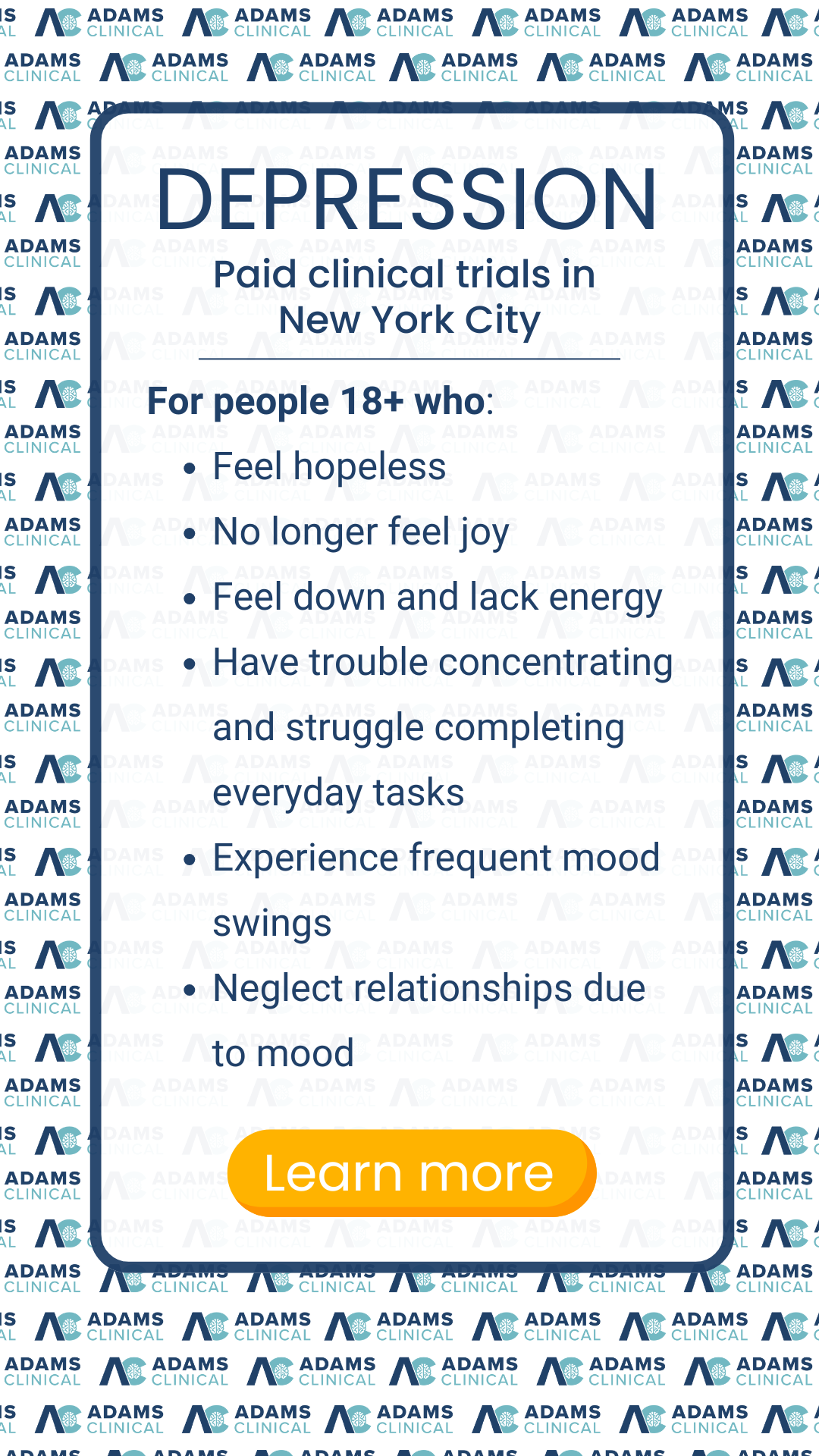 Adams Clinical Facebook ad