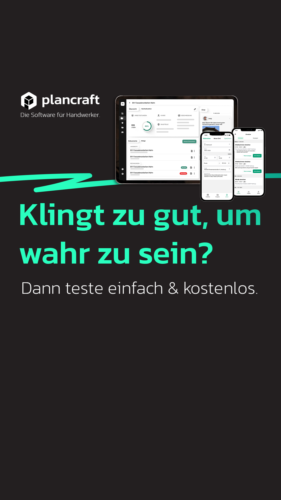 Plancraft - Einfache Handwerkersoftware Facebook ad