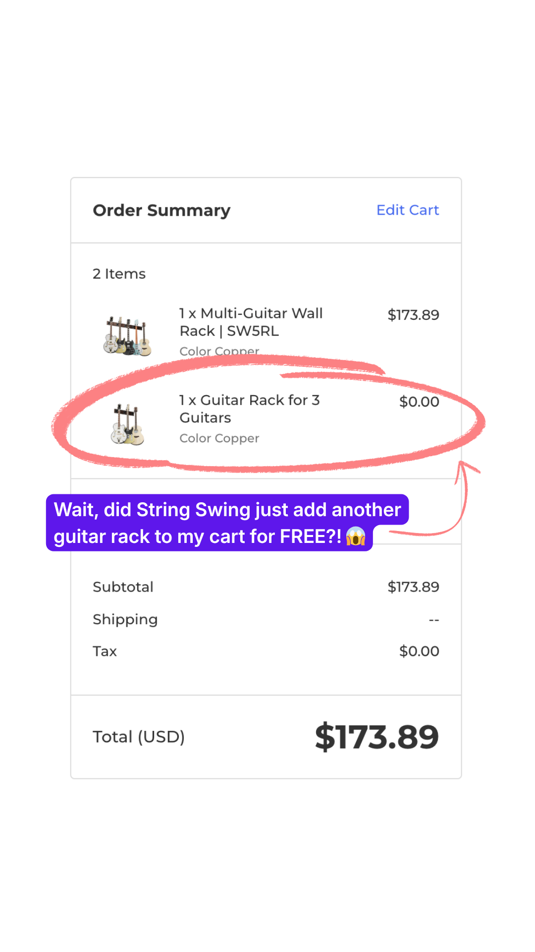 String Swing Displays Facebook ad
