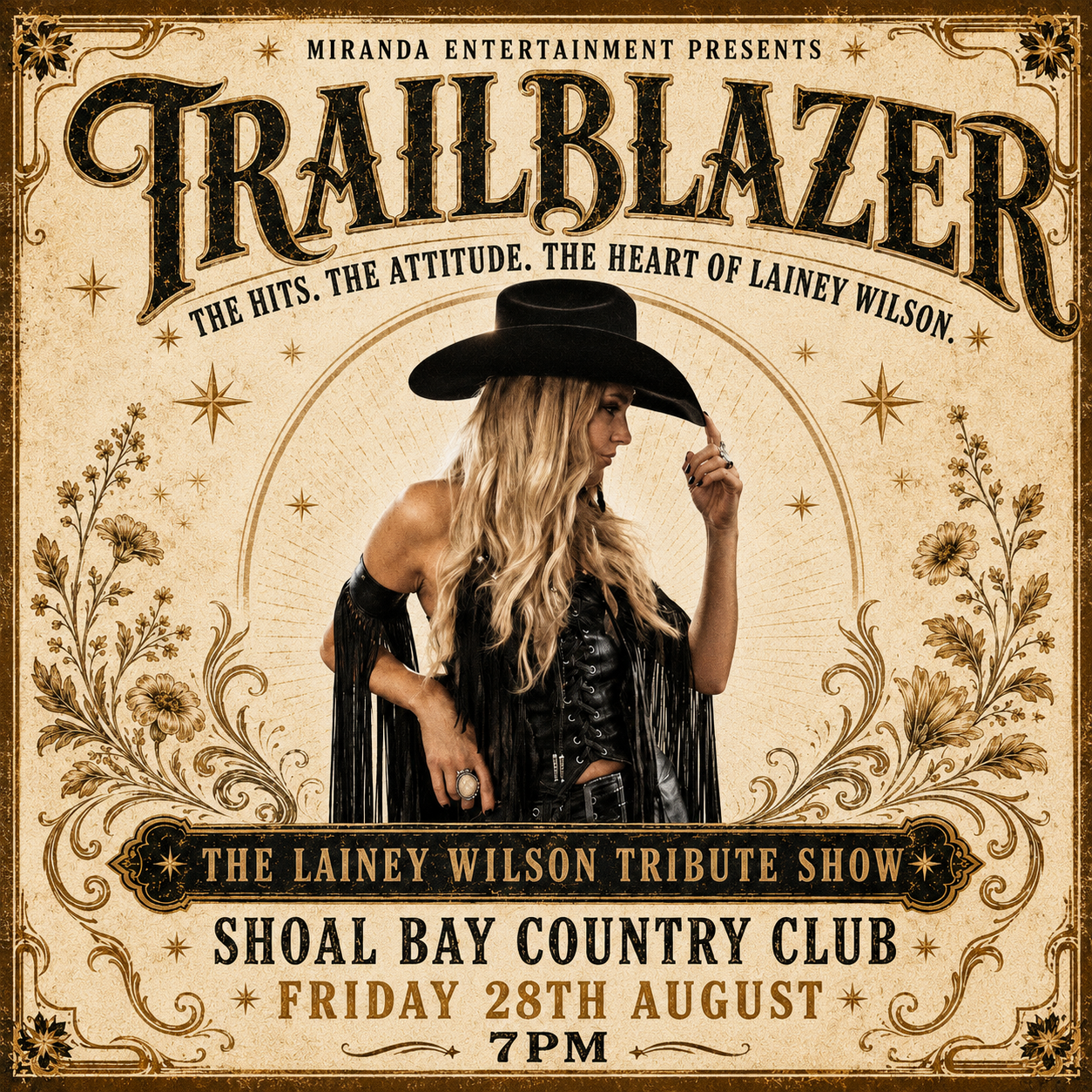 Trailblazer - Lainey Wilson Tribute Facebook ad: SHOAL BAY COUNTRY CLUB | TRAILBLAZER - THE LAINEY WILSON…