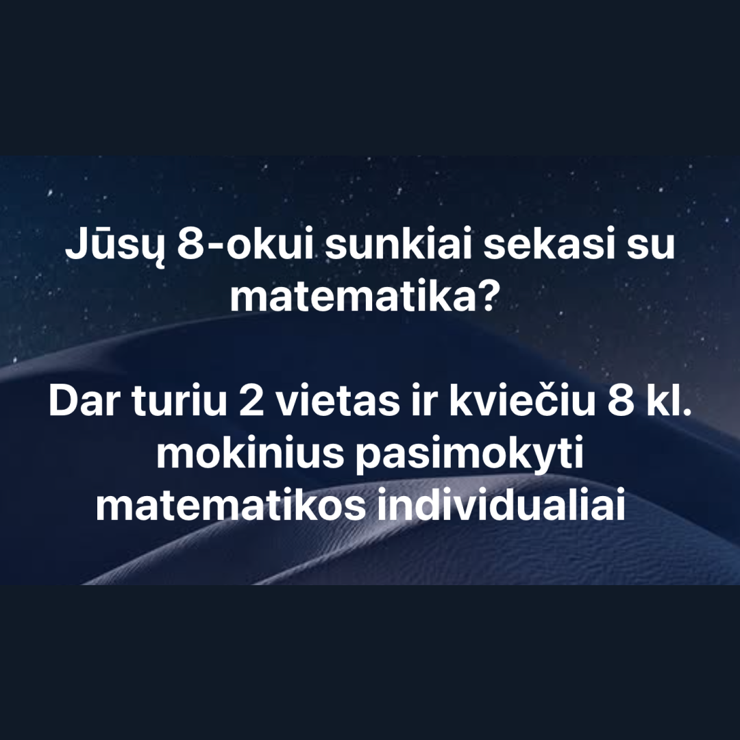 Matematikos korepetitorius Arnas Facebook ad: Išankstinė registracija