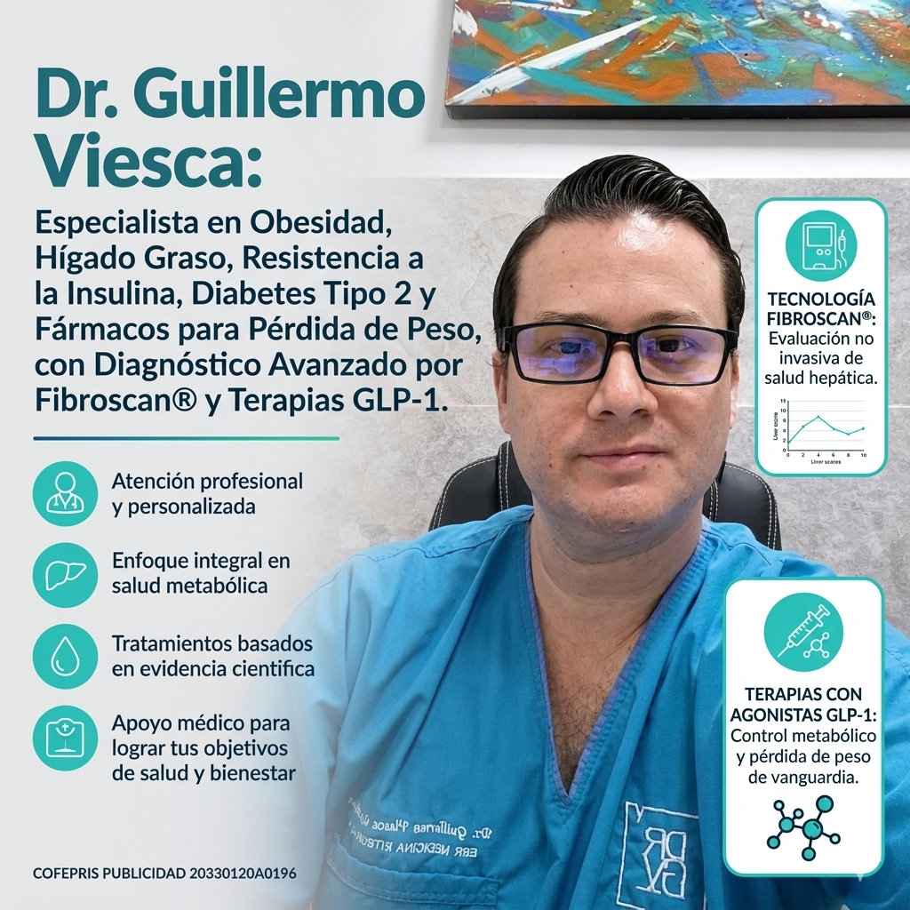 Dr. Guillermo Viesca • Medicina Integrada Facebook ad: Obesidad e Hígado Graso: Dos Problemas que Sí…