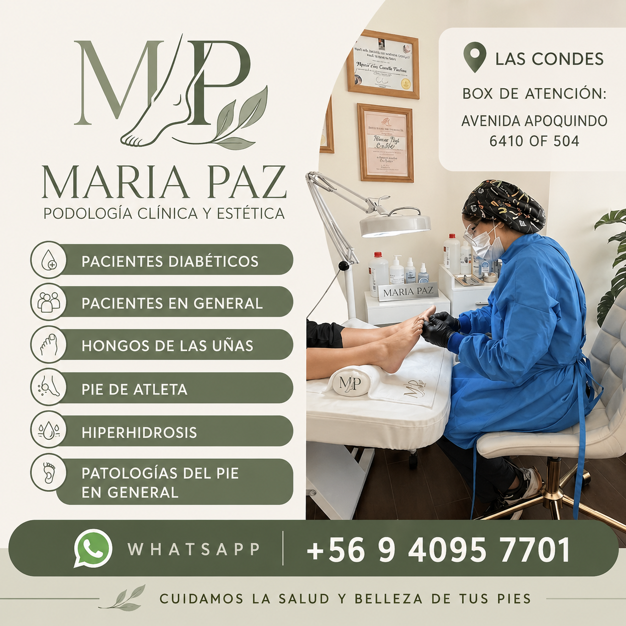 Podologa Maria Paz Facebook ad: ¿Dolor en tus pies?