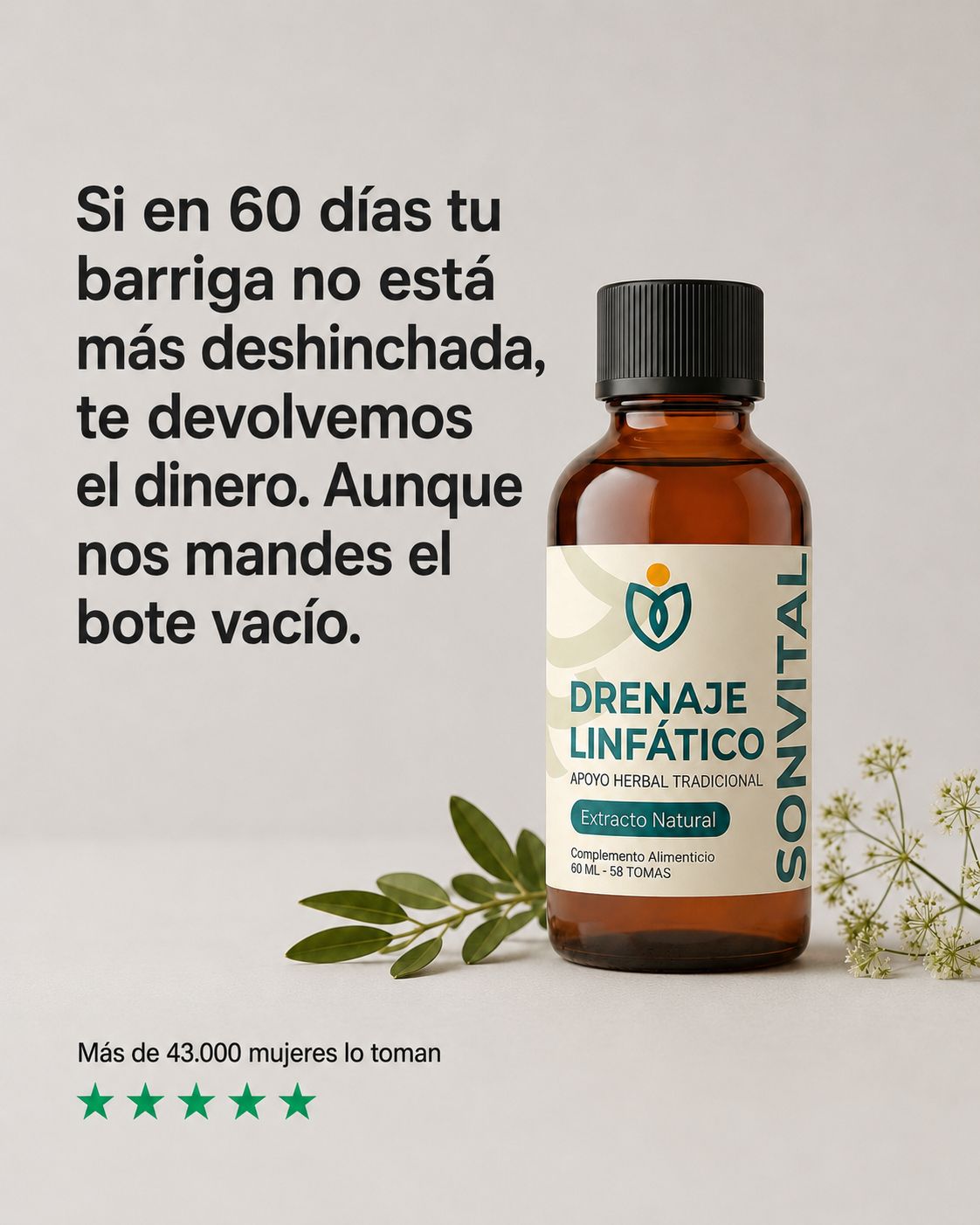 Sonvital Facebook ad: Solución 100% Natural