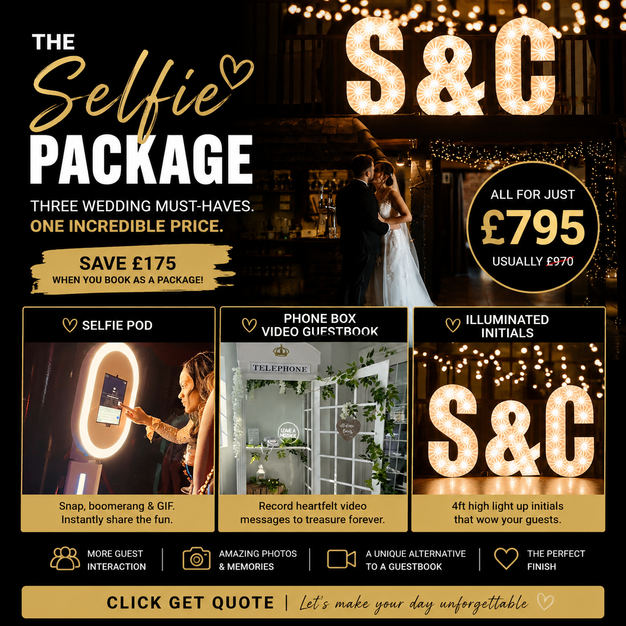 Twenty 20 Event Entertainment Facebook ad: Save £175 On Your Wedding Package