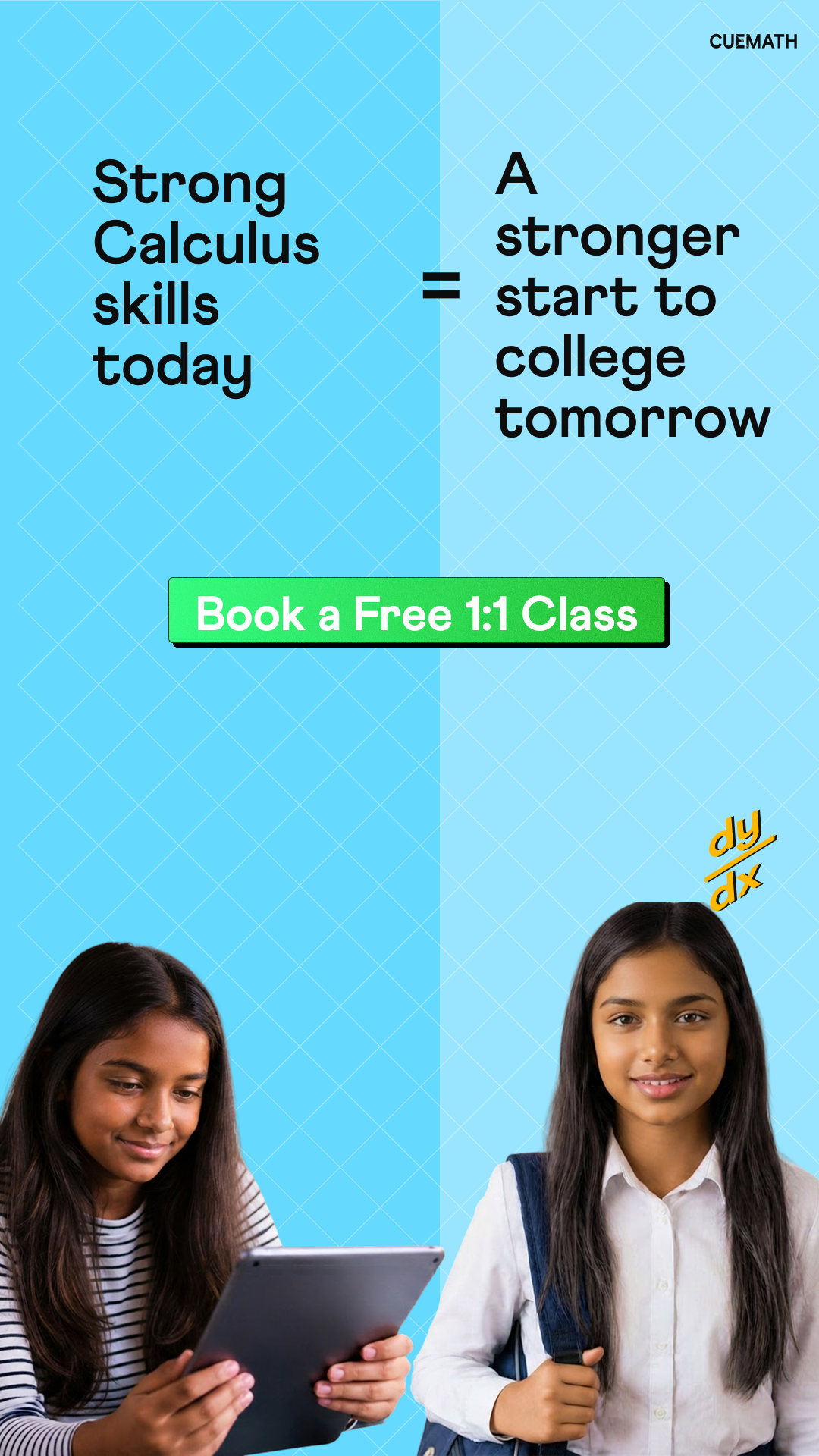 Cuemath Facebook ad: Personalized 1:1 Online Tutoring for High School