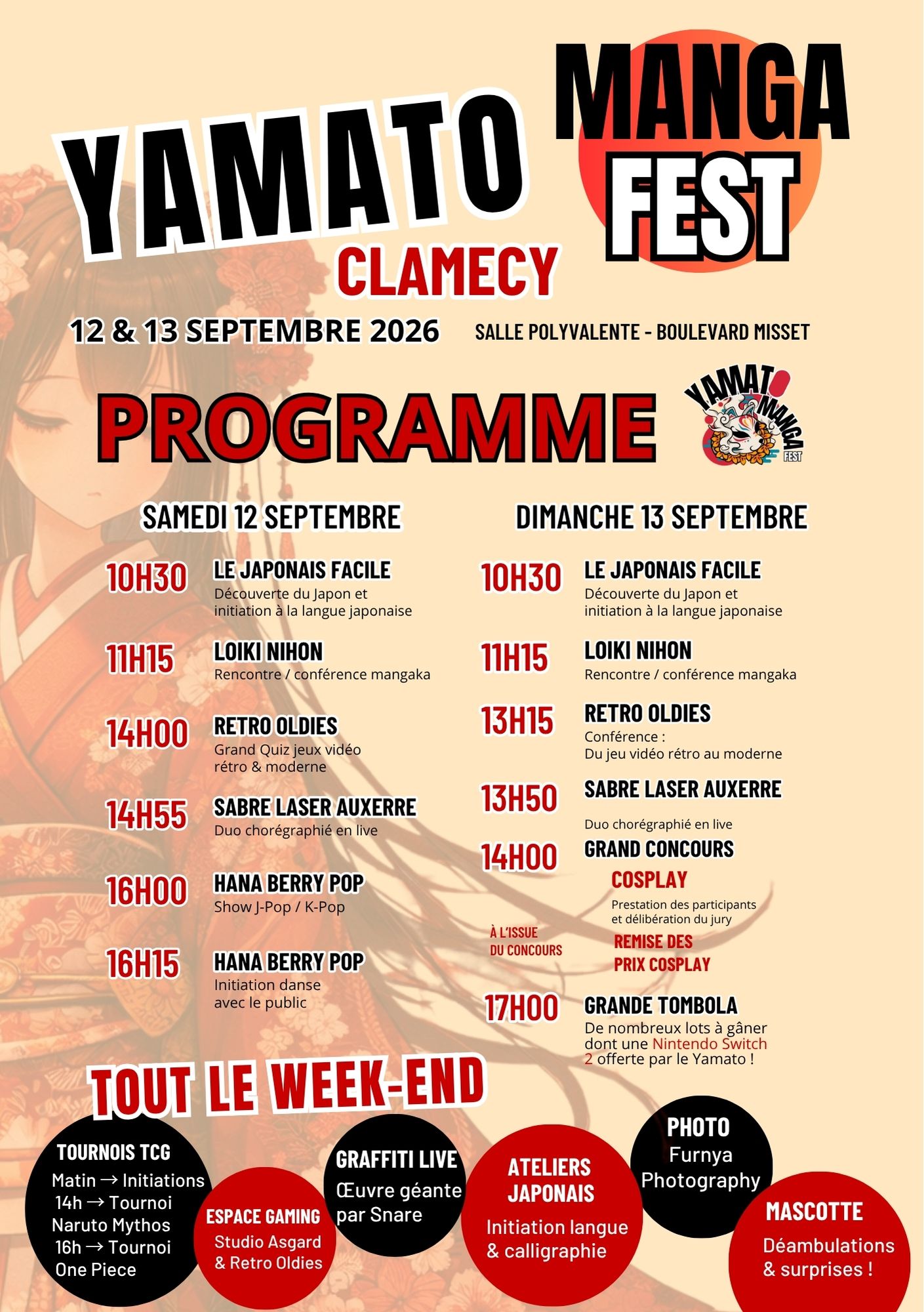 Yamato Manga Fest Facebook ad: CLAMECY, PRÉPAREZ-VOUS… LE YAMATO ARRIVE!