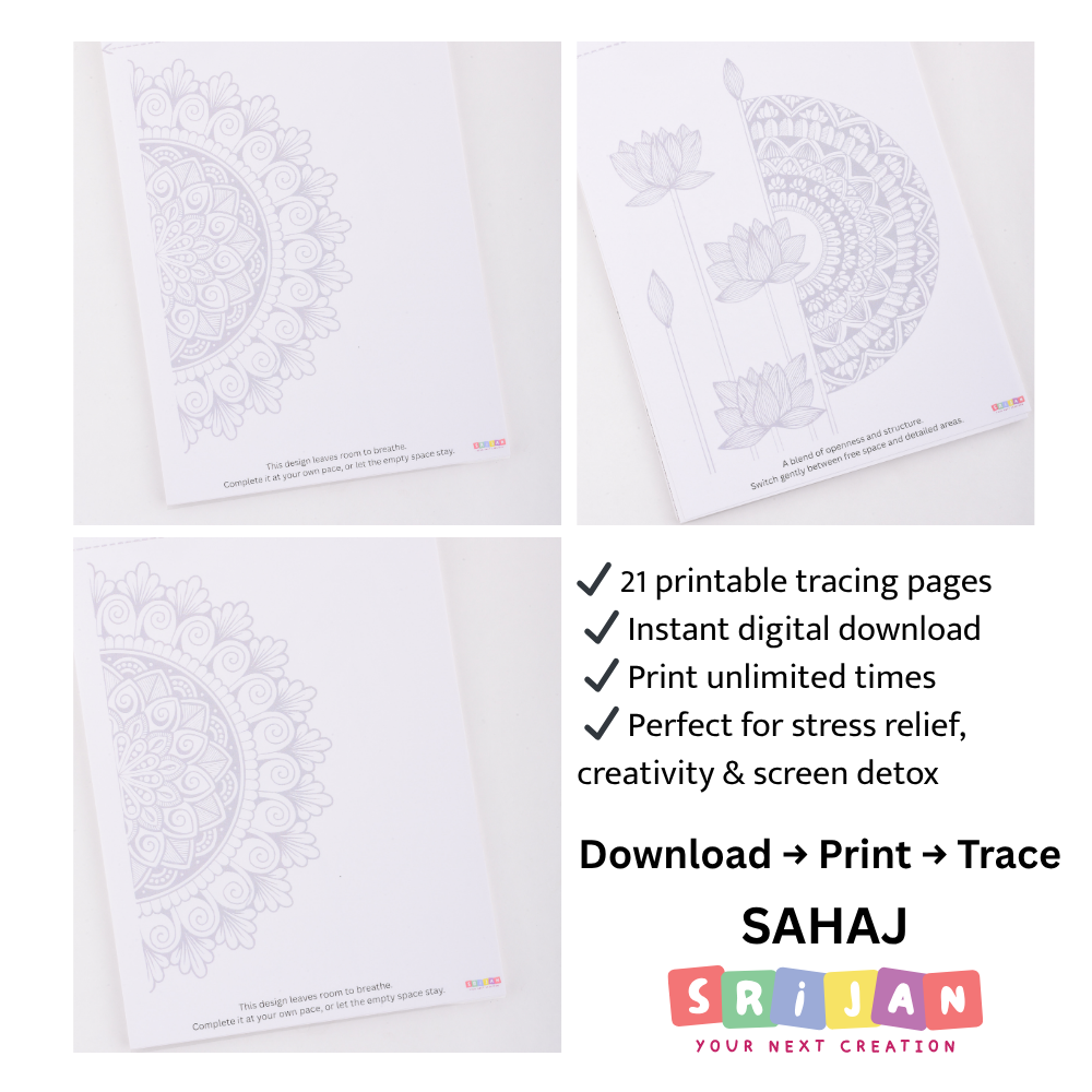 Srijan Facebook ad: 21 Printable Mandala Pages