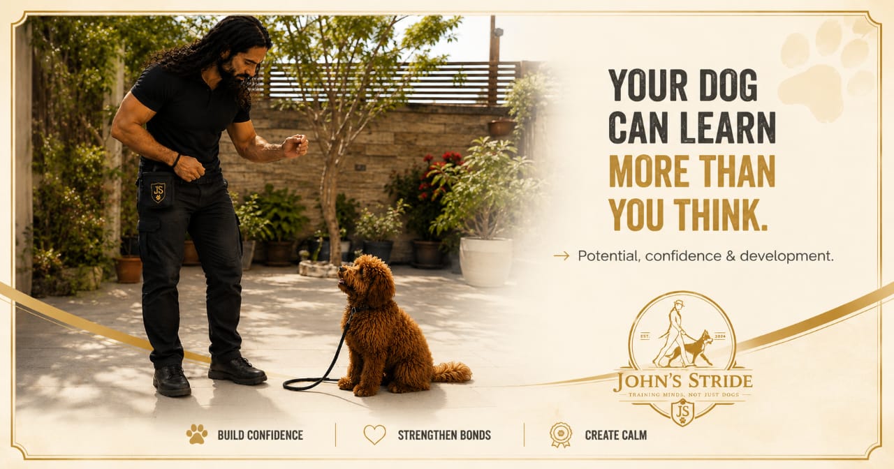 John's Stride Facebook ad: John's Stride - Training Minds, not just Dogs