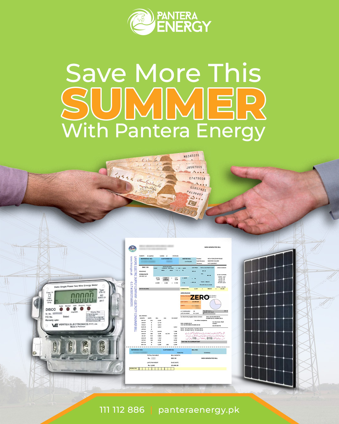 Pantera Energy Facebook ad: Say Goodbye to Heavy Electricity Bills