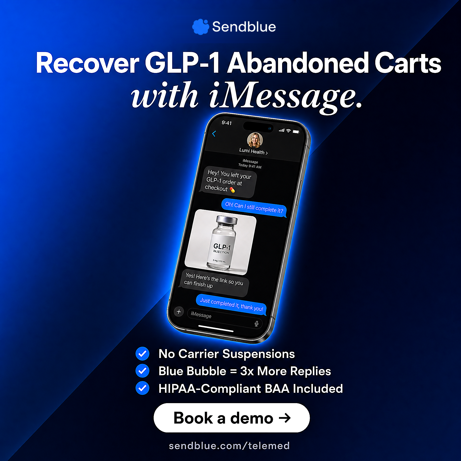 Sendblue Facebook ad