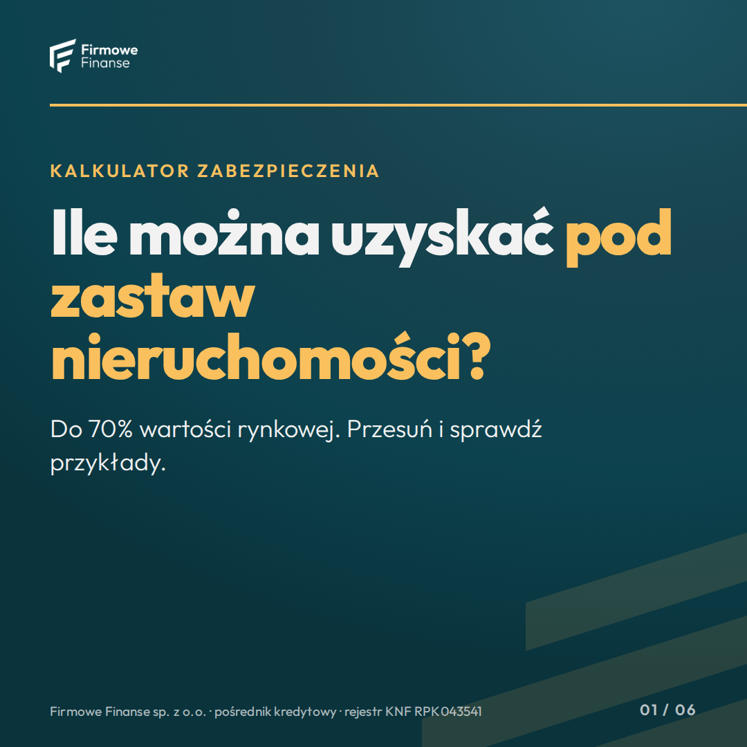 Firmowe Finanse Facebook ad: Ile można uzyskać pod zastaw nieruchomości?