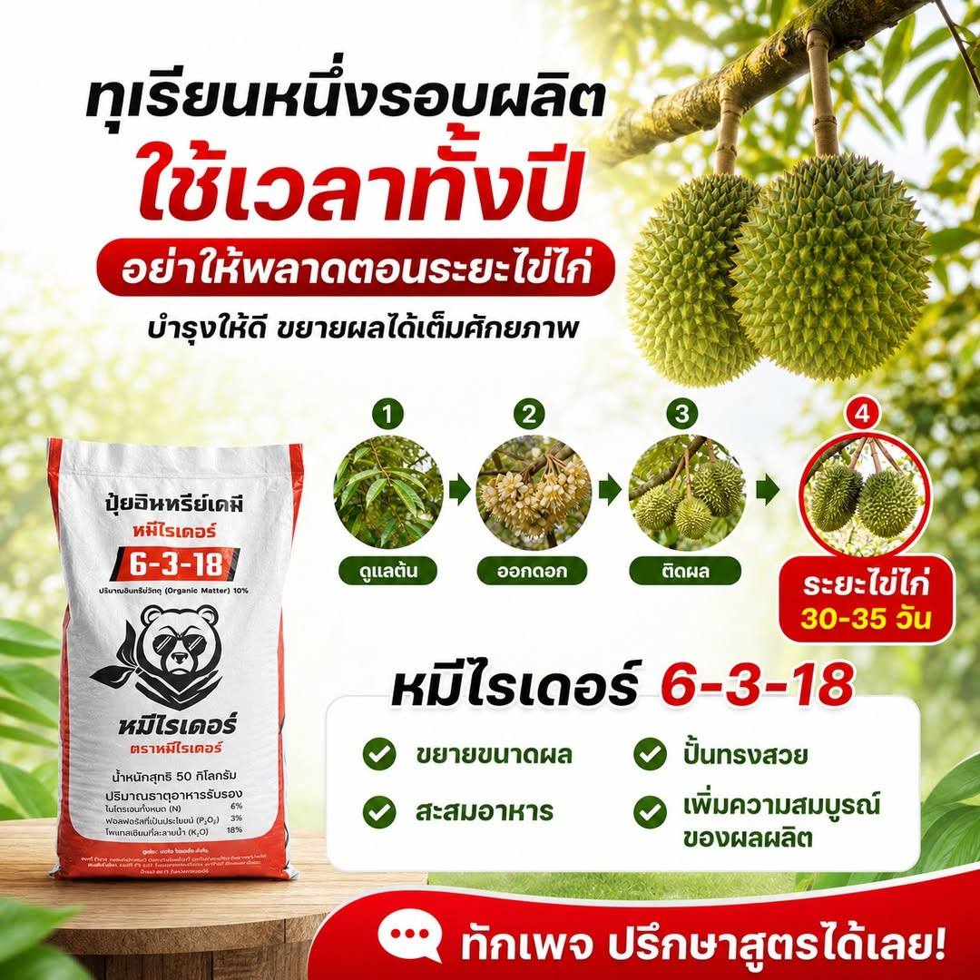 ปุ๋ยหมีไรเดอร์ สูตรเด็ดเกษตรกรตัวจริง Facebook ad