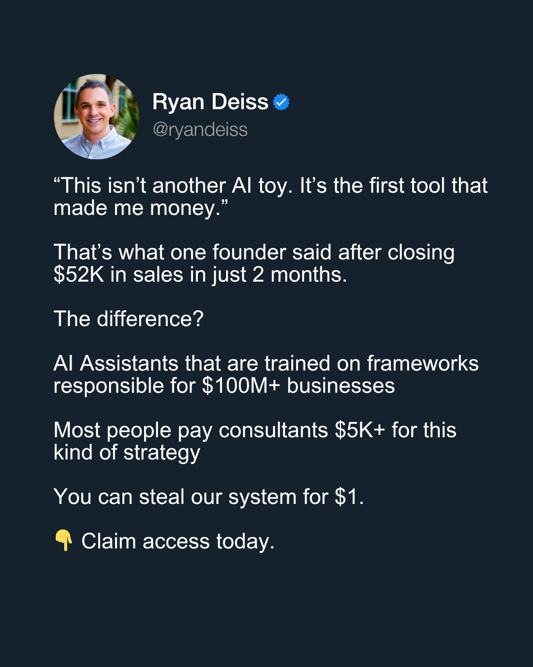 Ryan Deiss Facebook ad