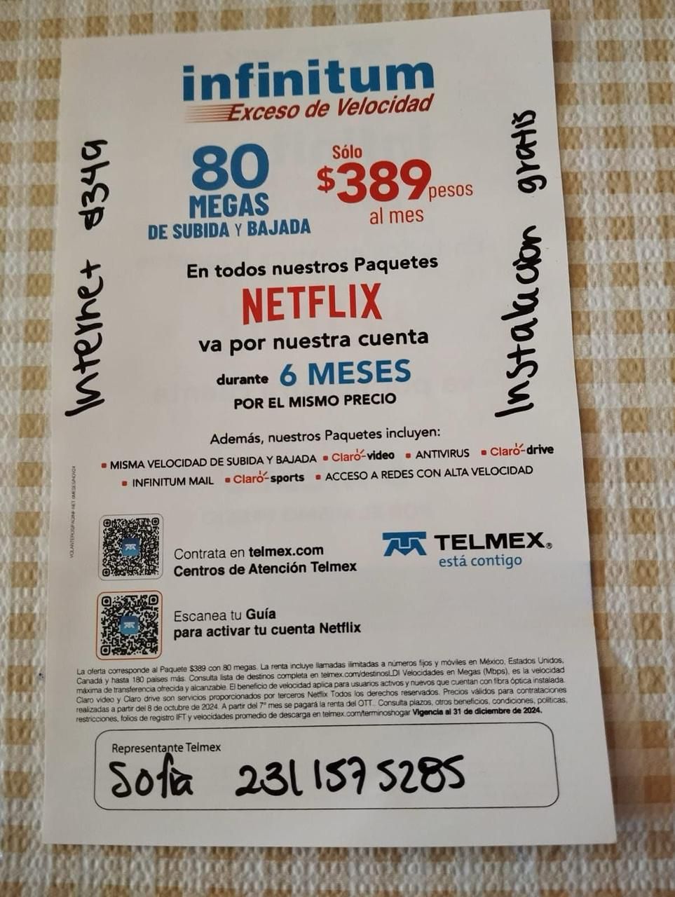 Instalaciones Telmex-infinitum Facebook ad: INTERNET
