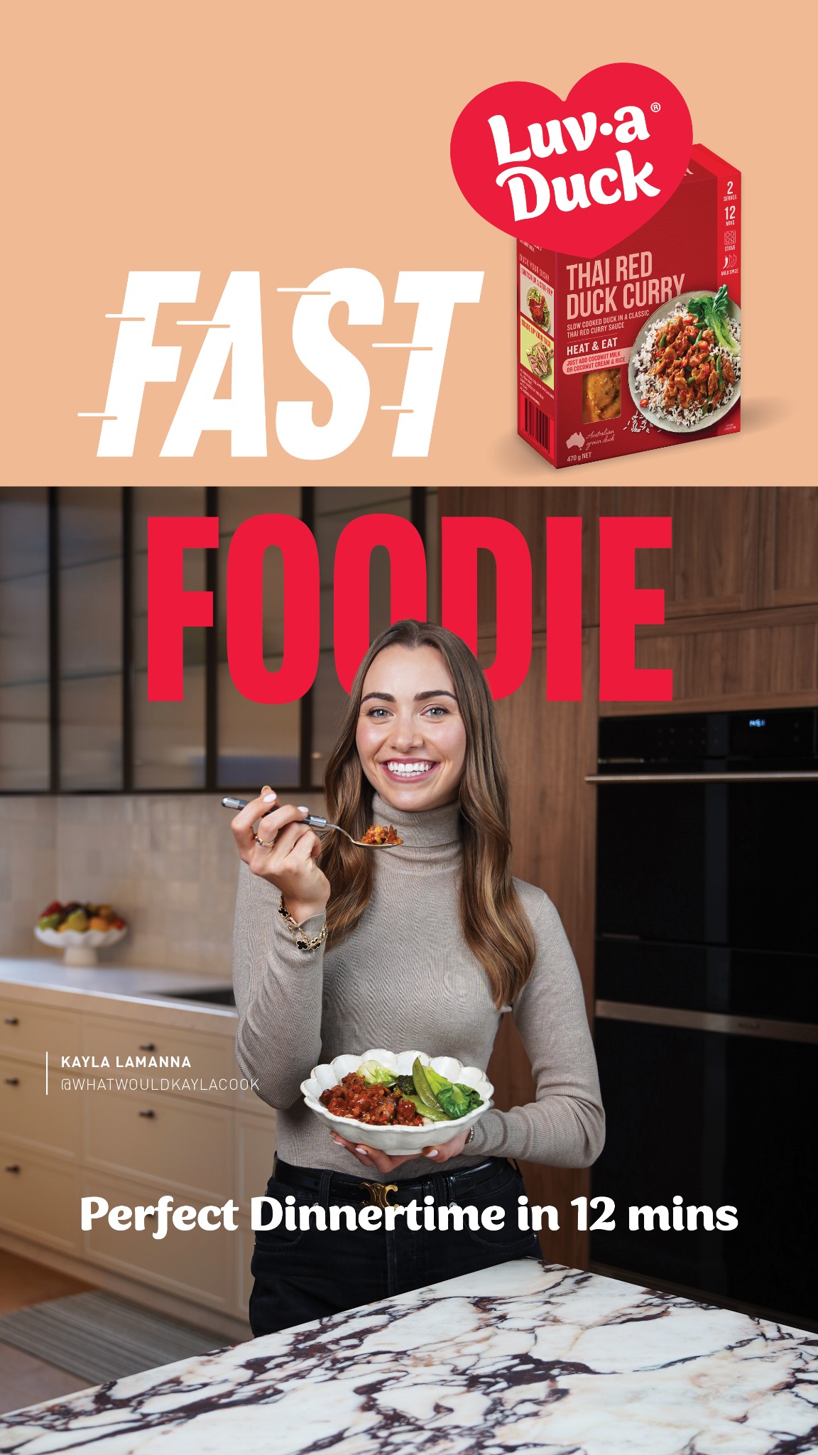 Luv-a-Duck Facebook ad: Thai Red Duck Curry Ready In 12mins
