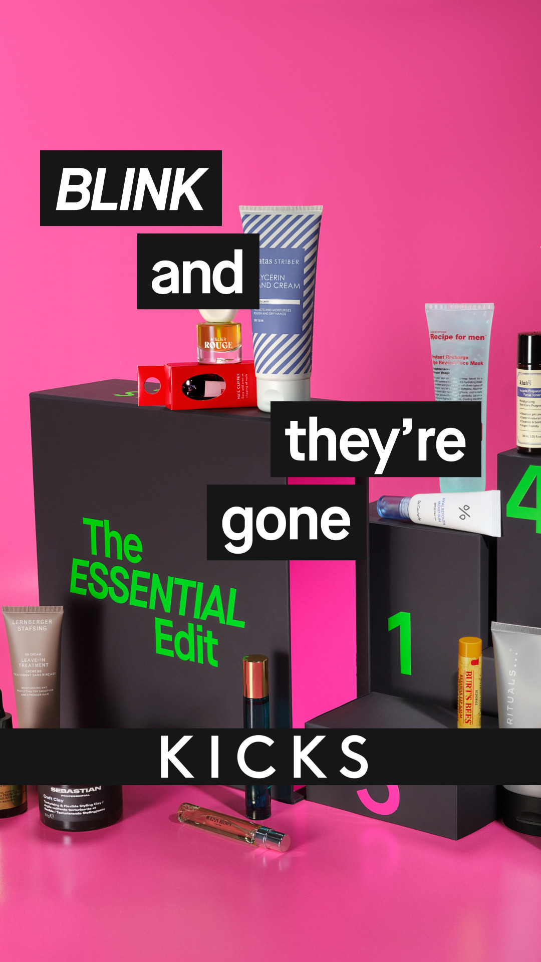 KICKS Facebook ad: Shoppa The ESSENTIAL Edit