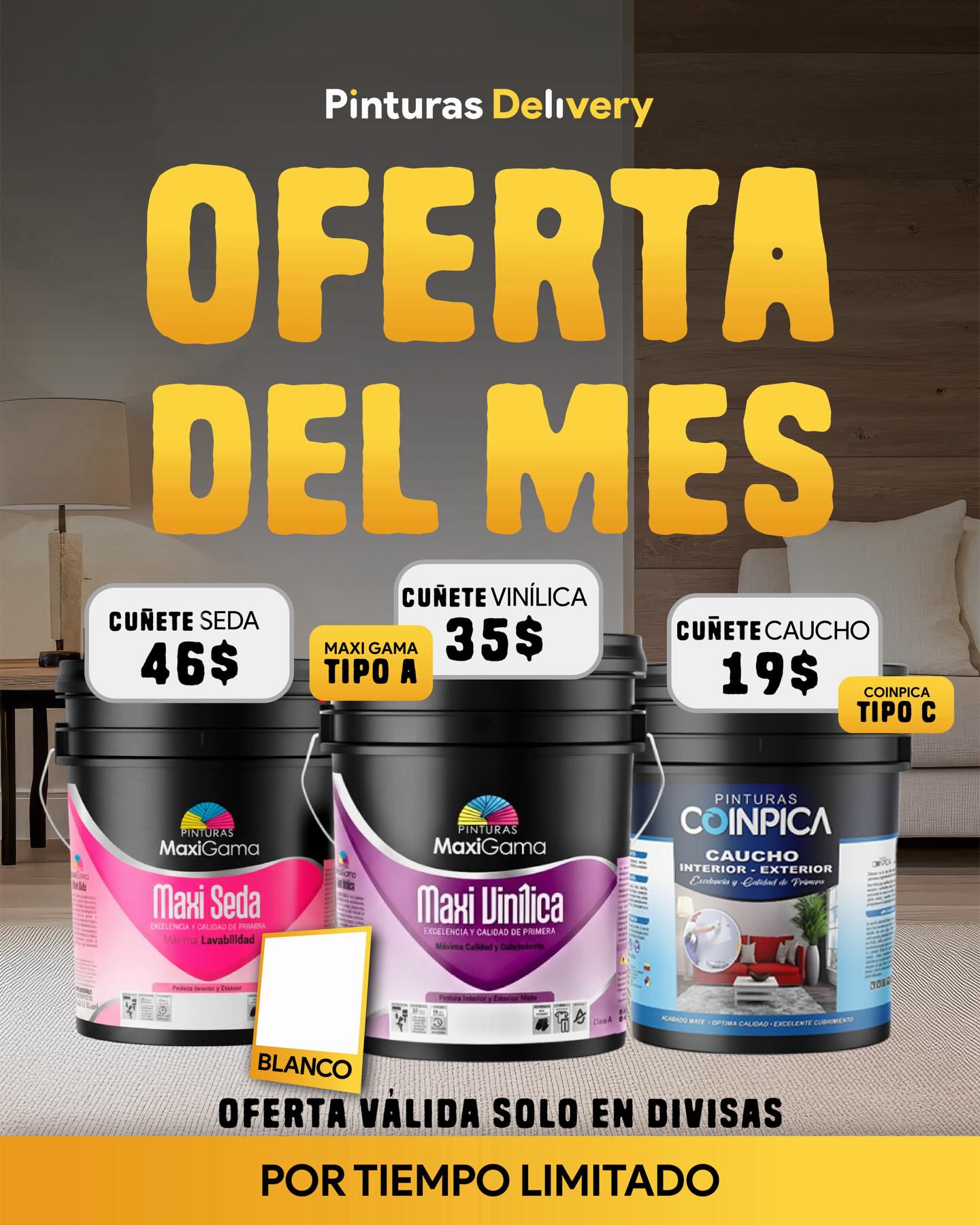 Pinturas Delivery Facebook ad: ¡MARZO LLEGÓ CON LAS MEJORES OFERTAS EN PINTURA!