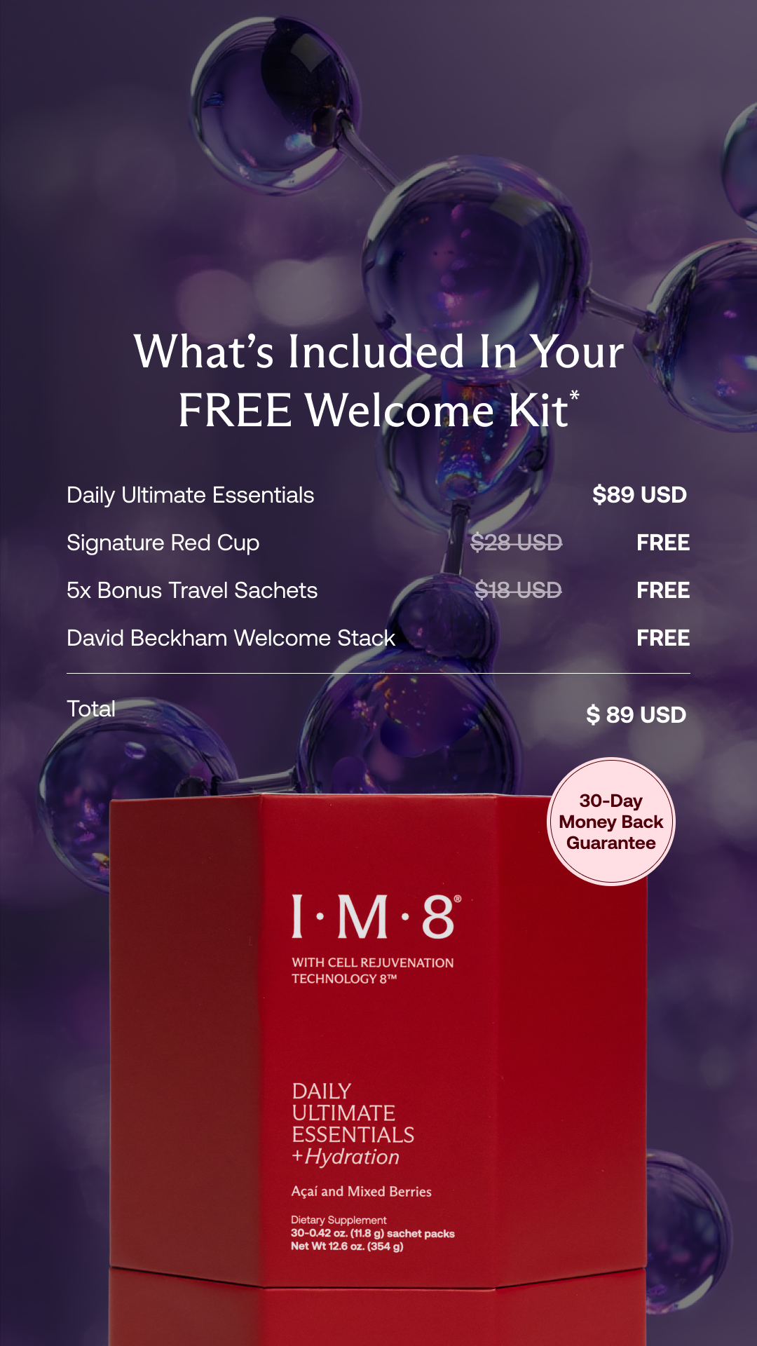 IM8 Facebook ad: Free Welcome Kit With Subscription