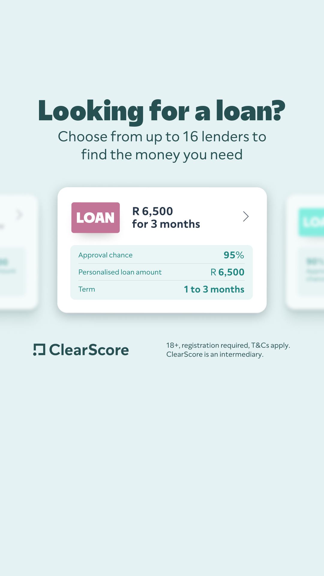 ClearScore SA Facebook ad: Find a loan