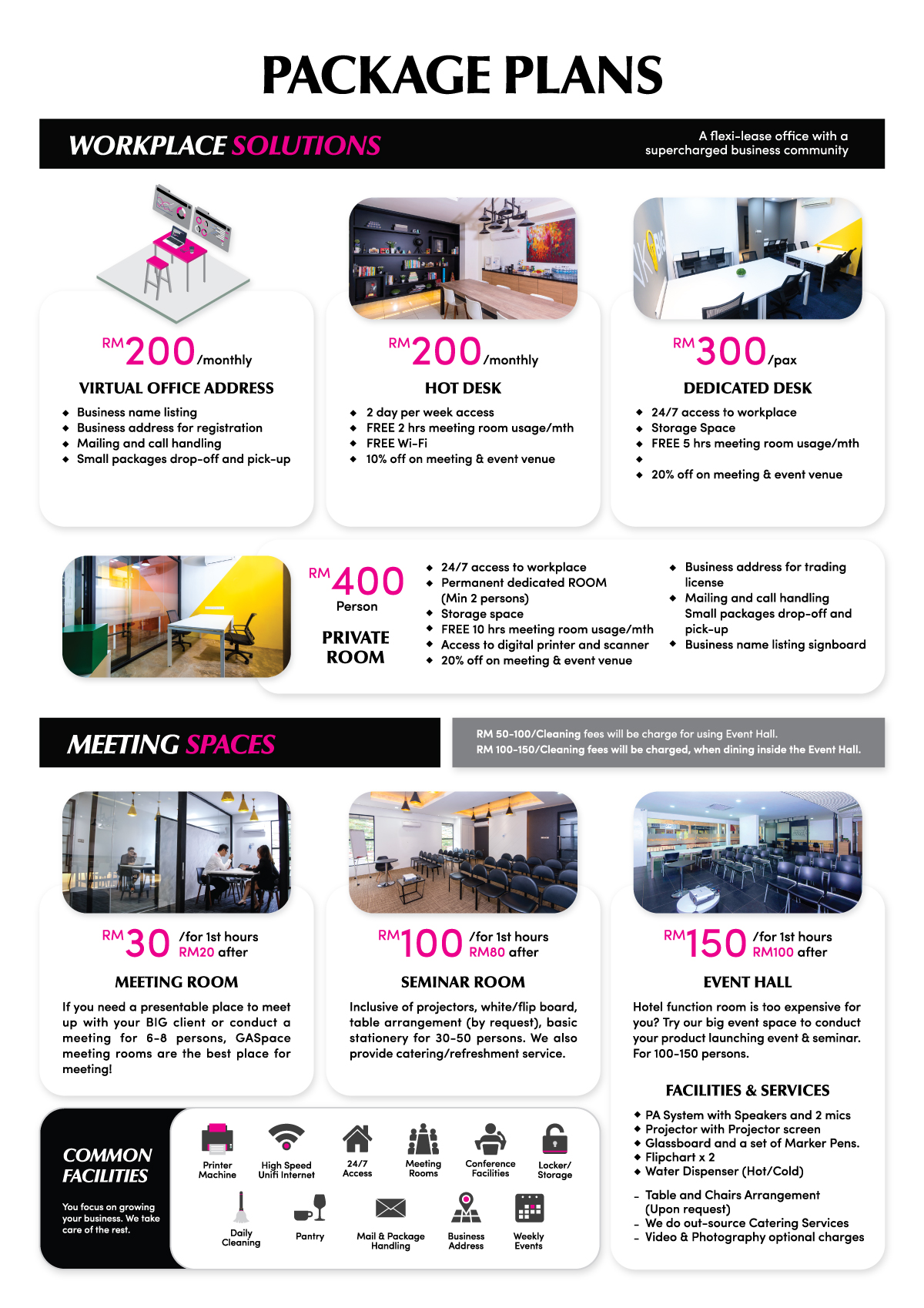 GASpace Facebook ad: Professional Coworking Space, from just RM6 per day!