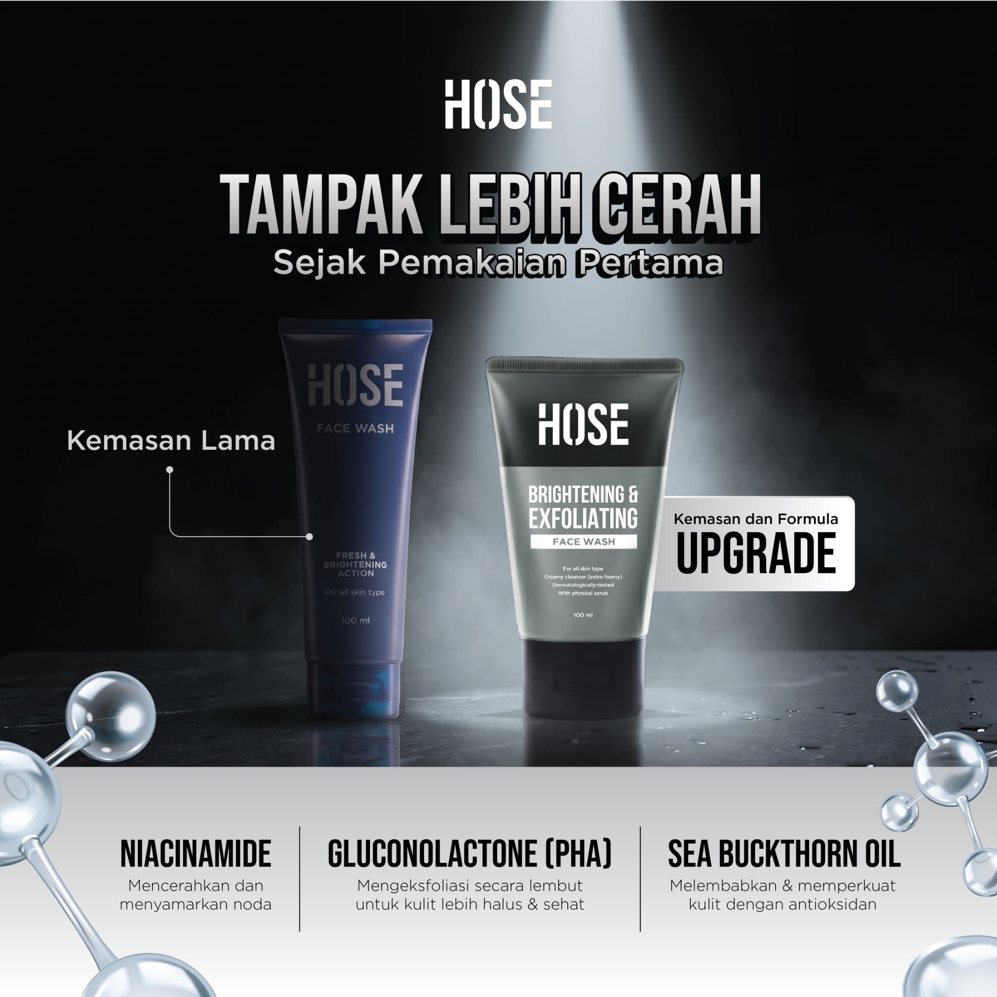 Hose Indonesia Facebook ad: Kulit Lebih Cerah, Upgrade dari Pemakaian Pertama