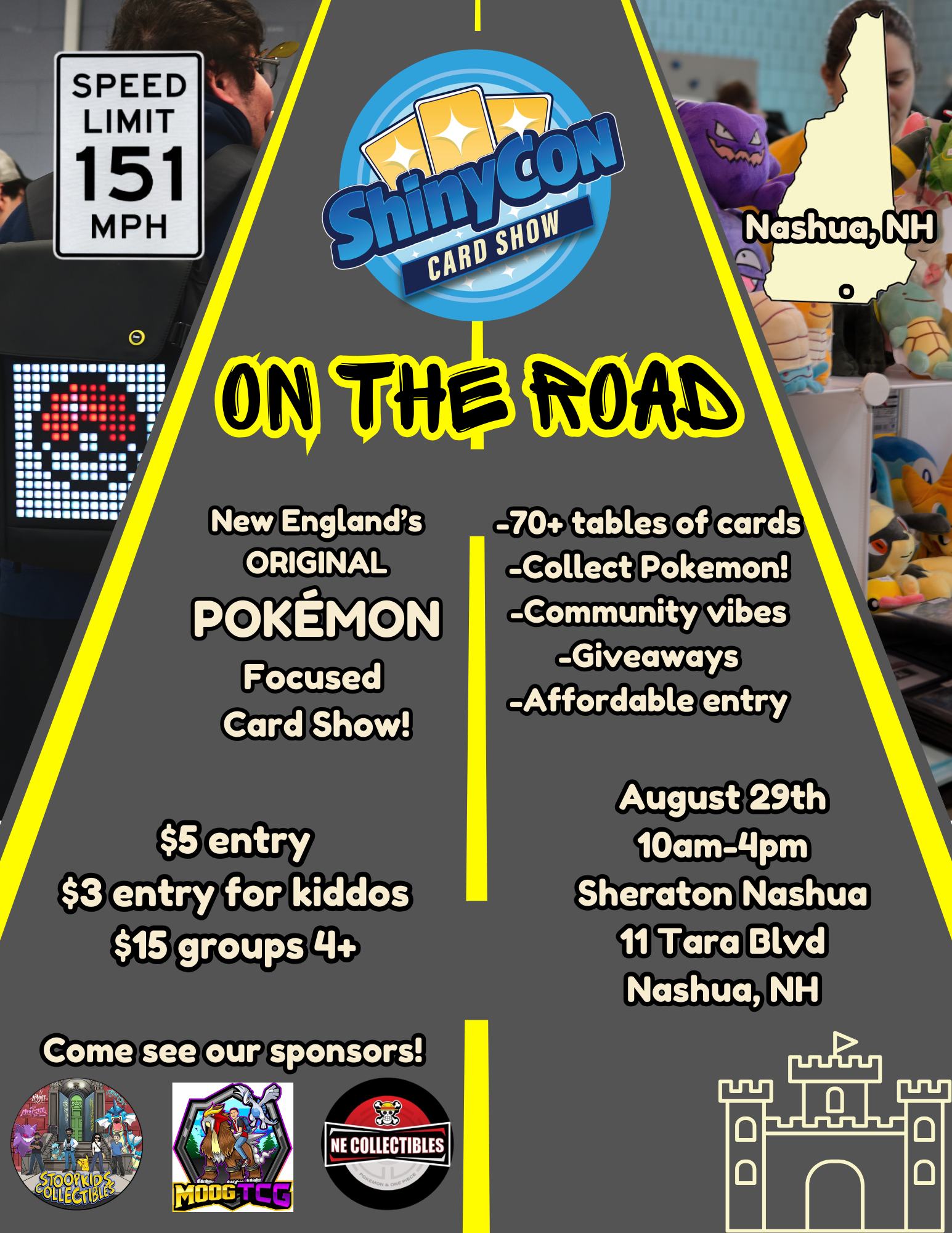 ShinyCon Card Show Facebook ad: ShinyCon Pokemon Card Show On the Road!