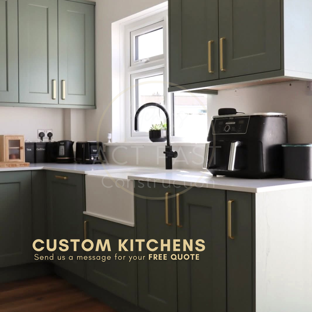 Kitchens by ACT FAST Construction Facebook ad: Custom-Made Kitchen -FREE QUOTE