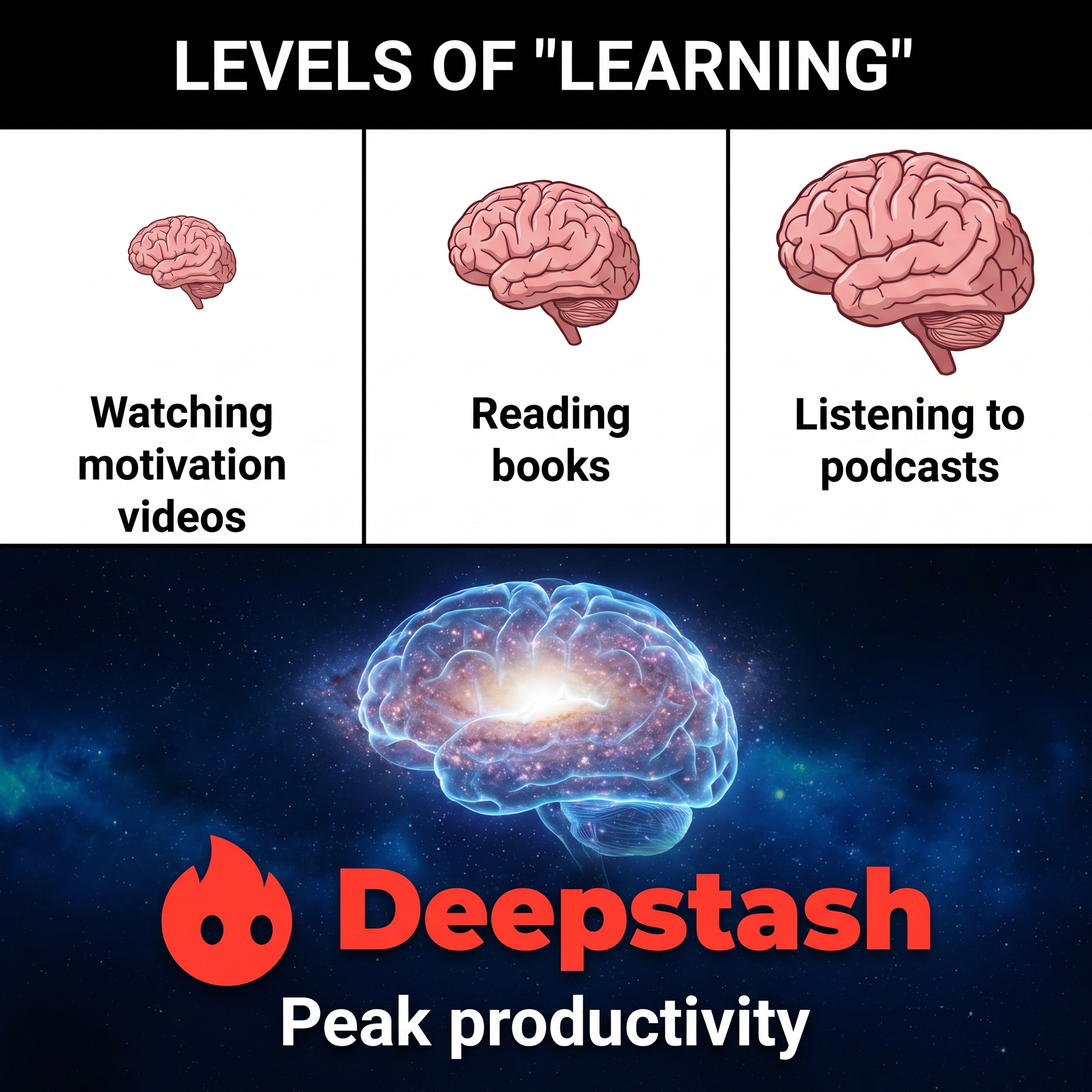 Deepstash Facebook ad