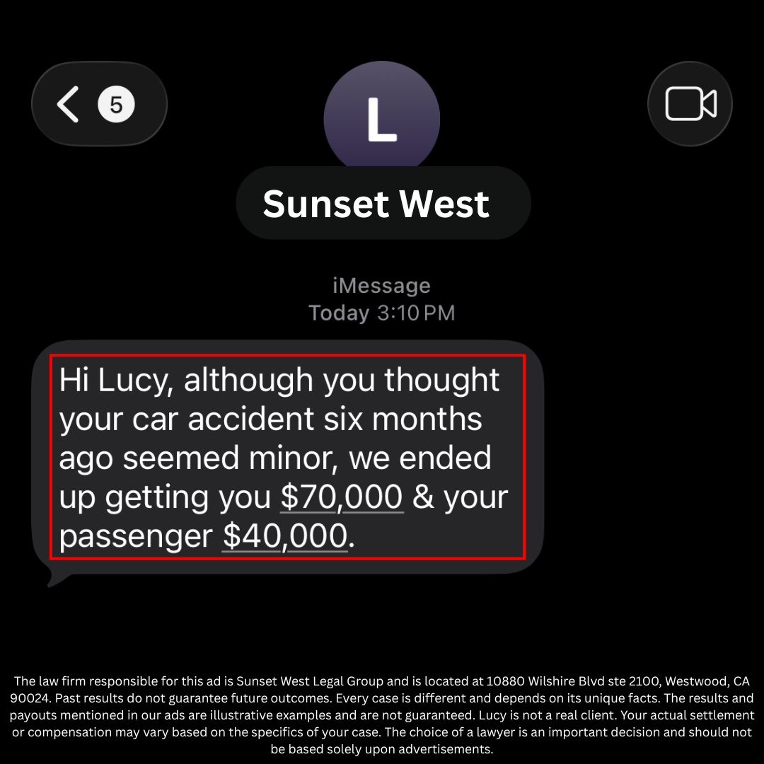 Sunset West Legal Group Facebook ad