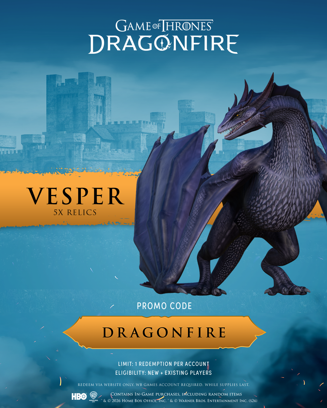 Game of Thrones: Dragonfire Facebook ad