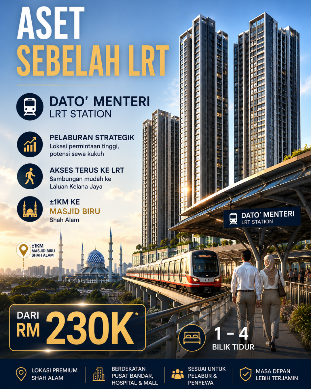 Harmony Home Property Facebook ad: Aset Sebelah LRT Dato Menteri
