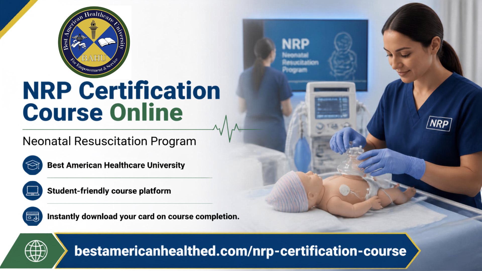 Best American Healthcare University Facebook ad: NRP Certification Online | Best American Healthcare…
