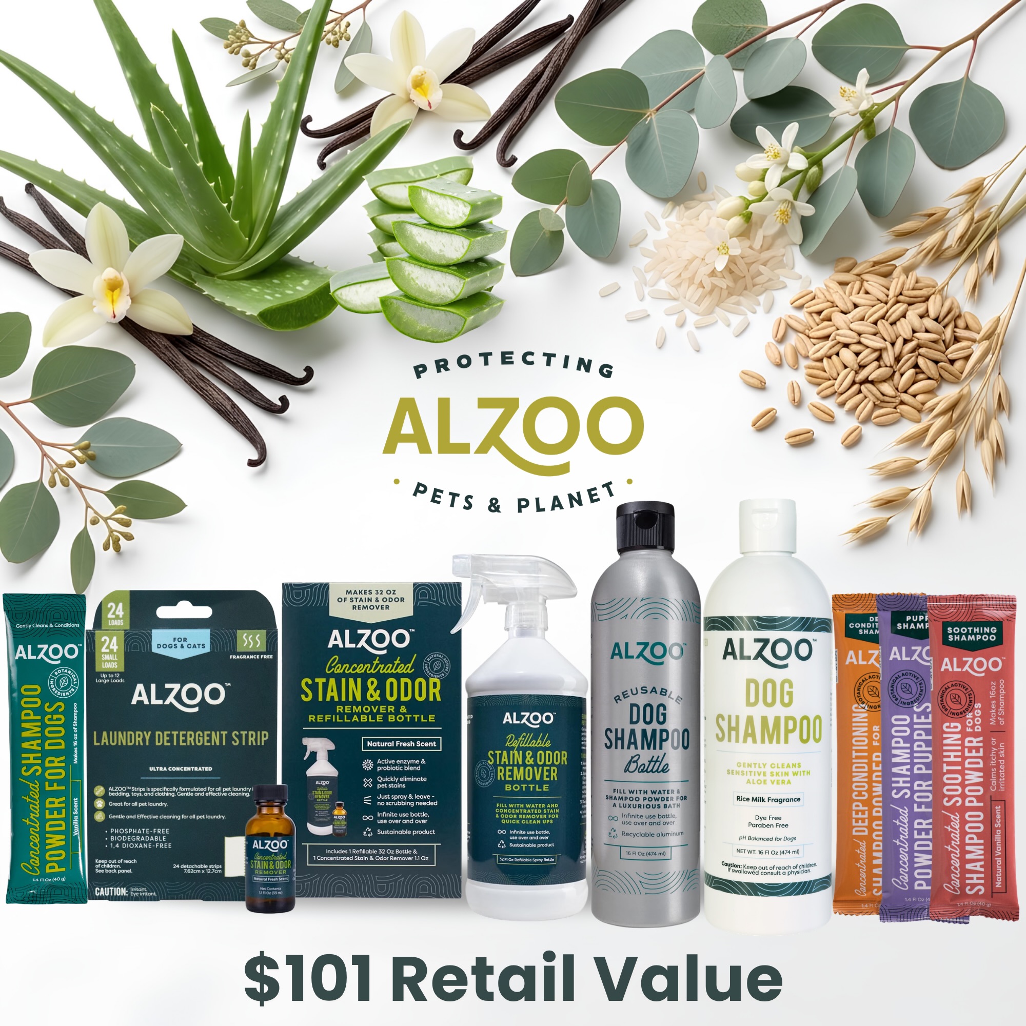 Alzoo Pet Products Facebook ad: Natural Pet Care Products - ALZOO, Safe & Eco-Friendly