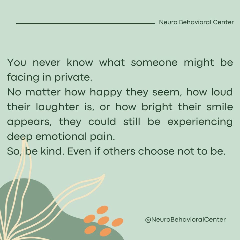 Neuro Behavioral Center Facebook ad: You never know what someone might be facing…