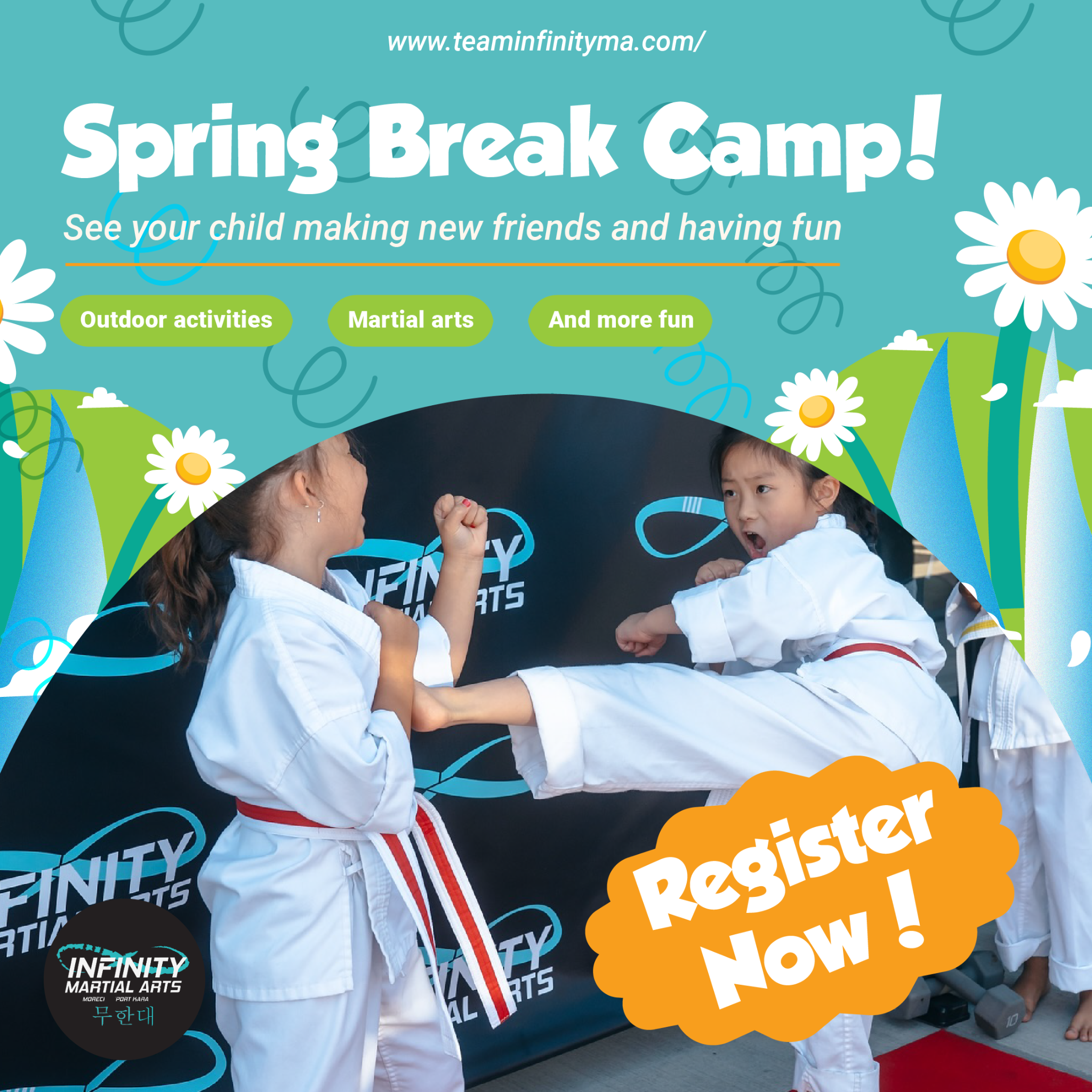 Infinity Martial Arts Facebook ad: Spring Break Camp 2026!