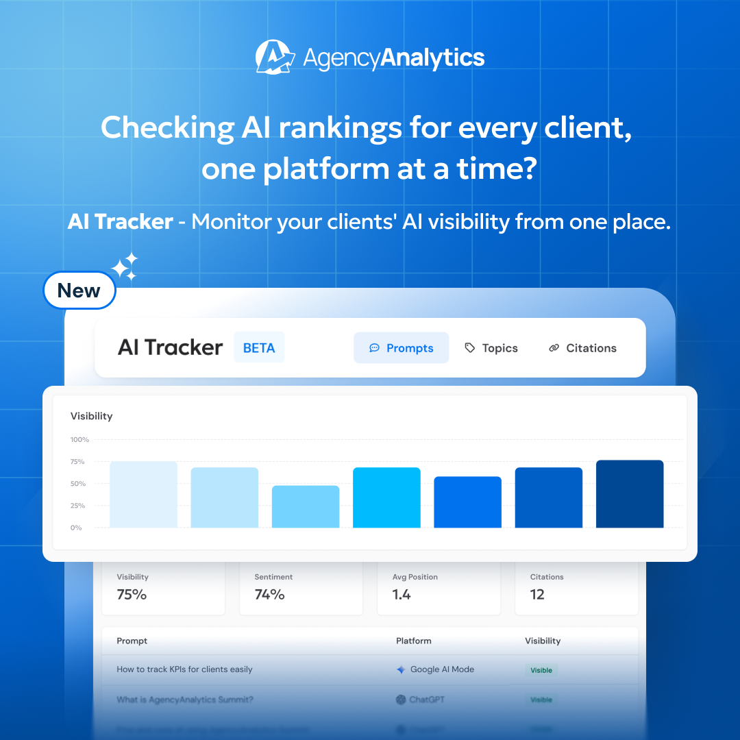 AgencyAnalytics Facebook ad: Track AI Search Visibility