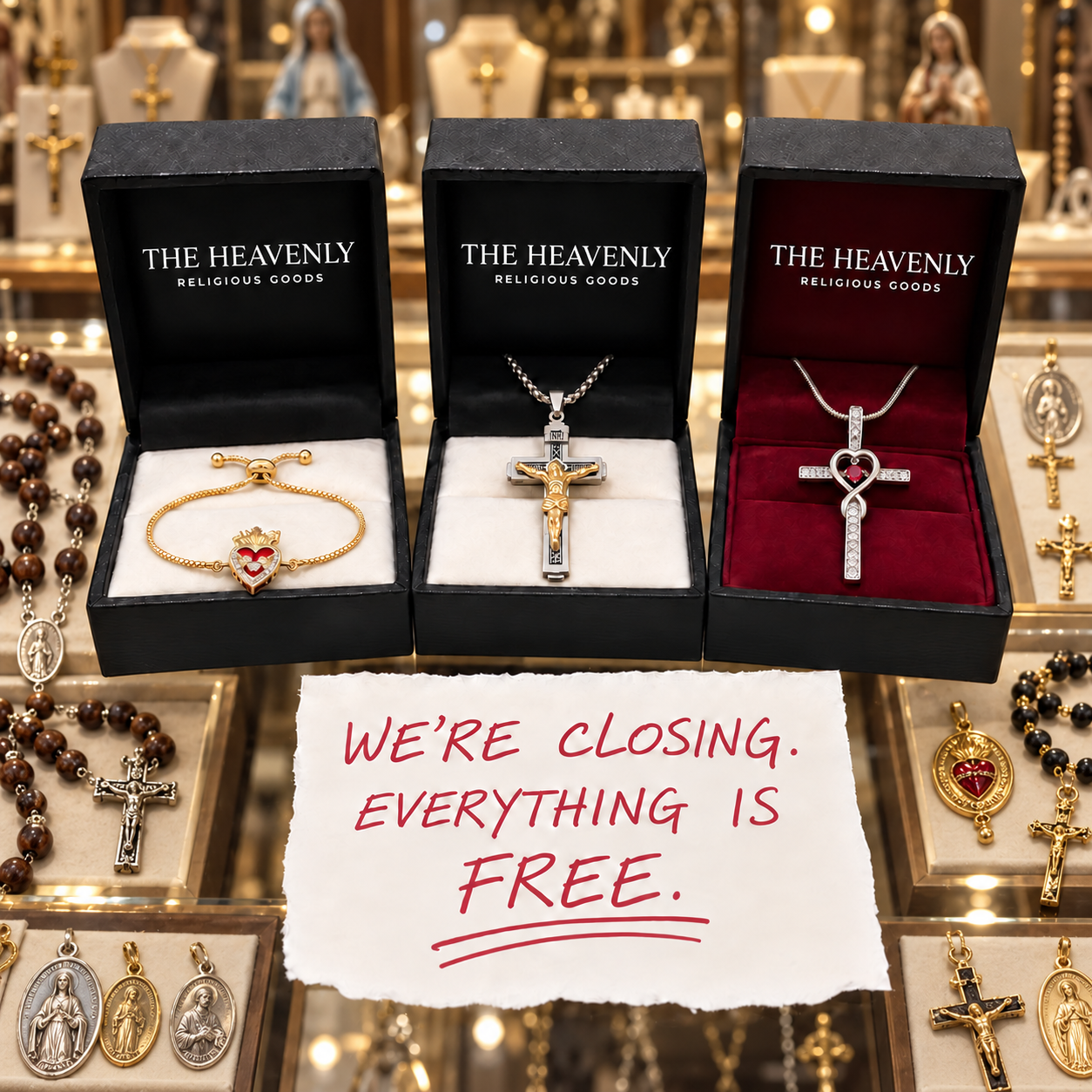 The Heavenly Facebook ad: All Products Free