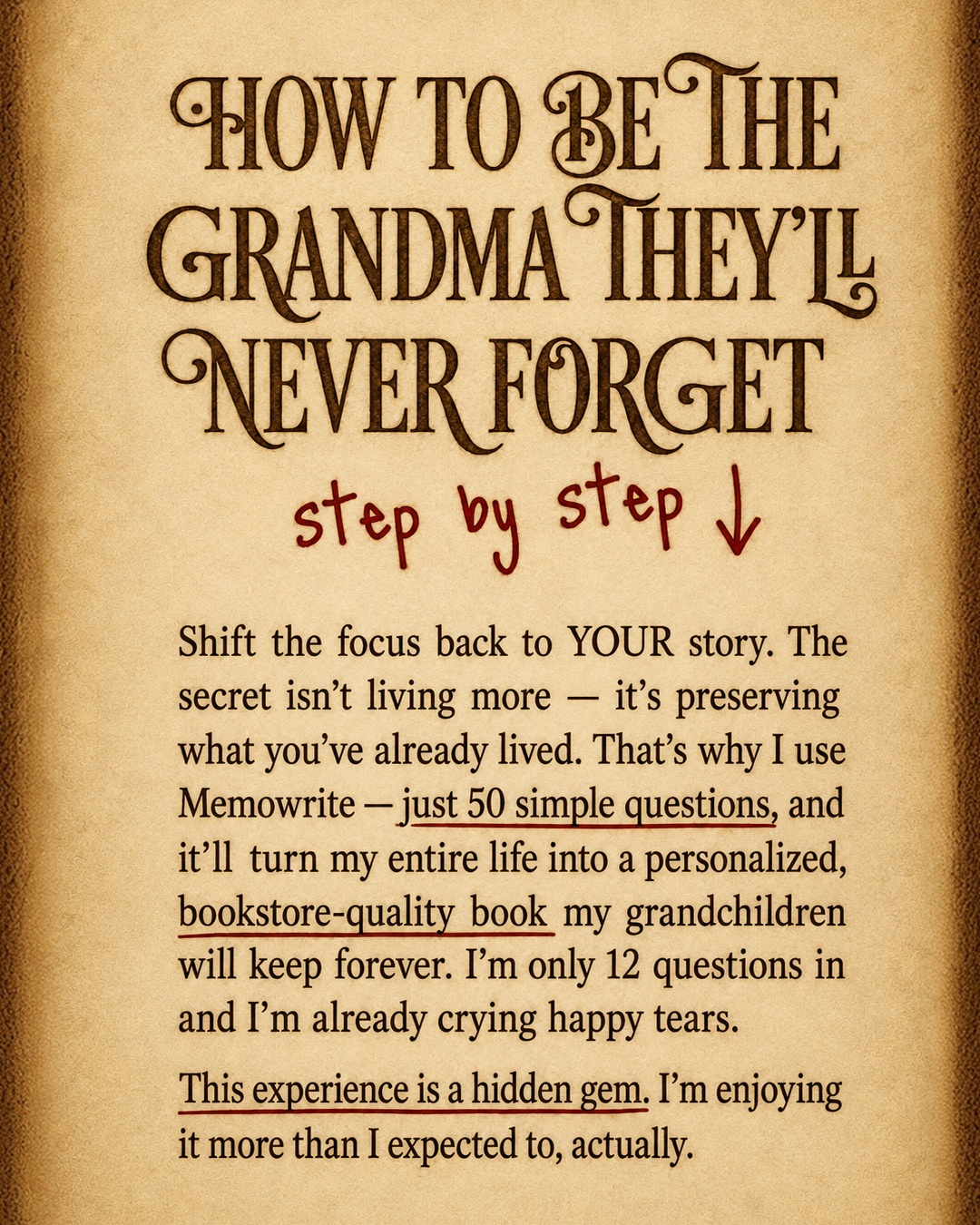 Memowrite Facebook ad