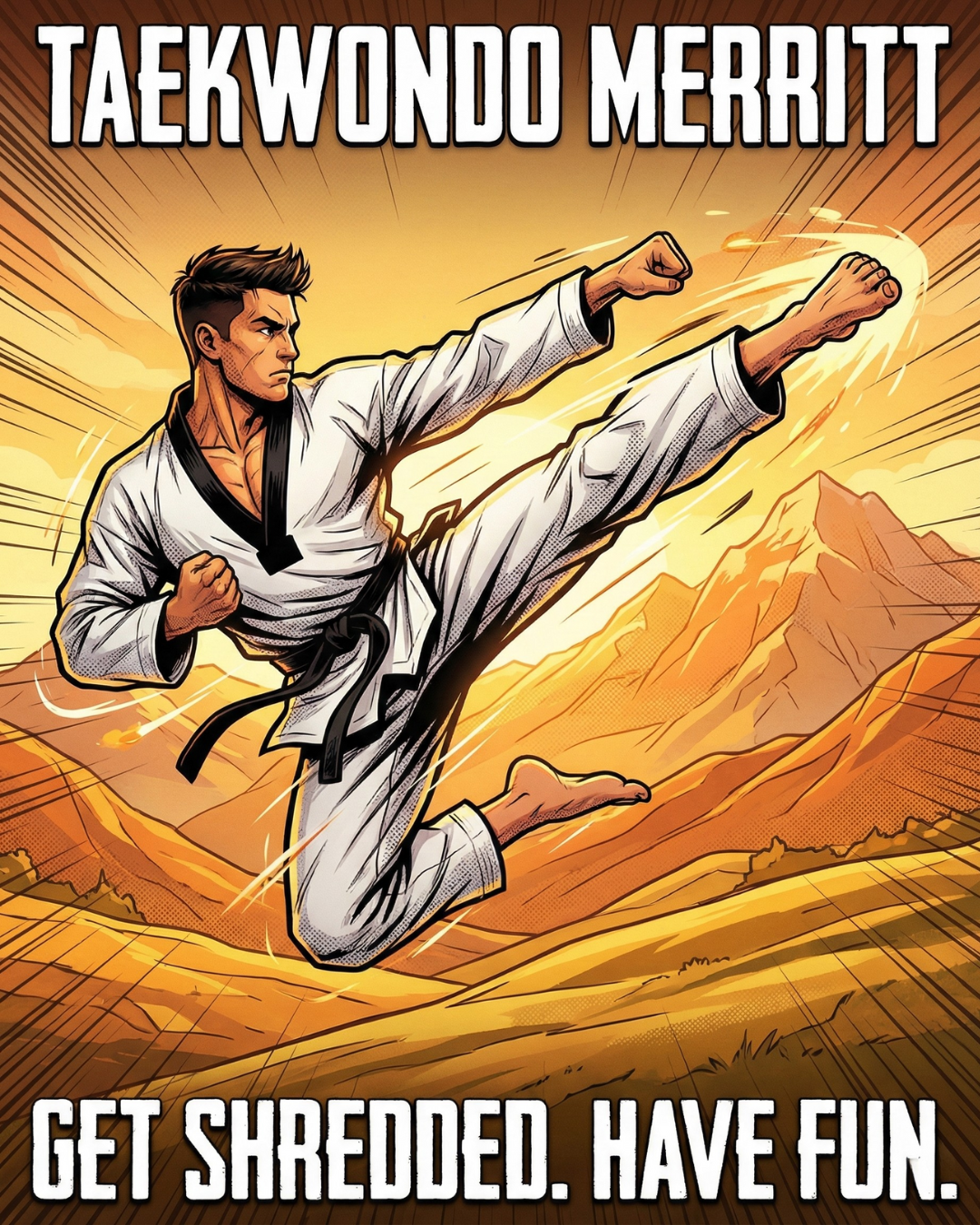 Baek’s Taekwondo Academy Facebook ad: Free Taekwondo Class in Merritt