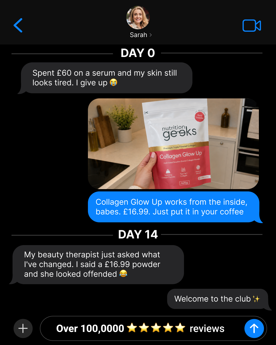 Radiant Over 40 Facebook ad