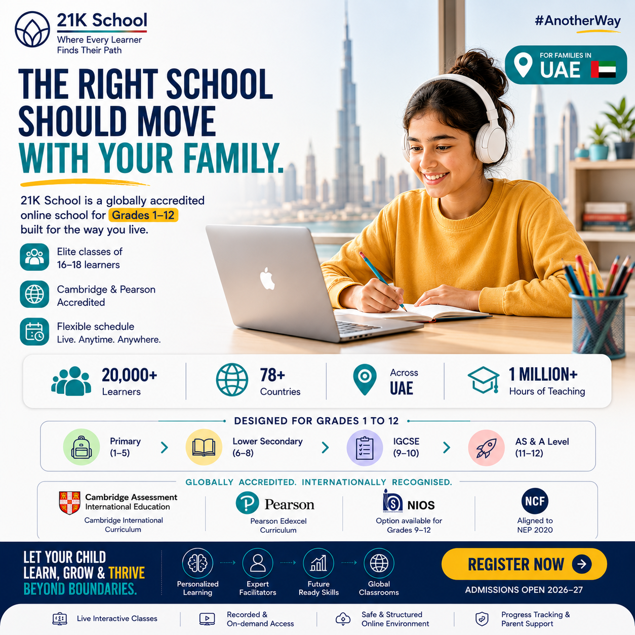 21K School Facebook ad: The Right School Should Move With Your Family, Cambridge…