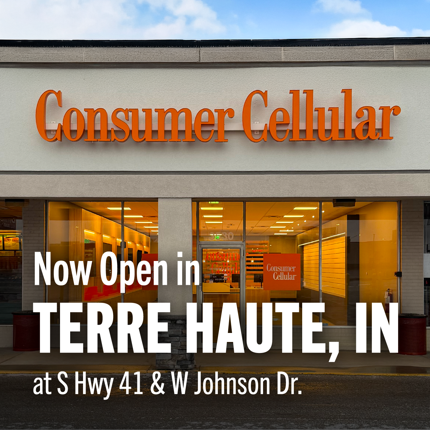 Consumer Cellular Facebook ad: Excited to open a new store in Indiana.