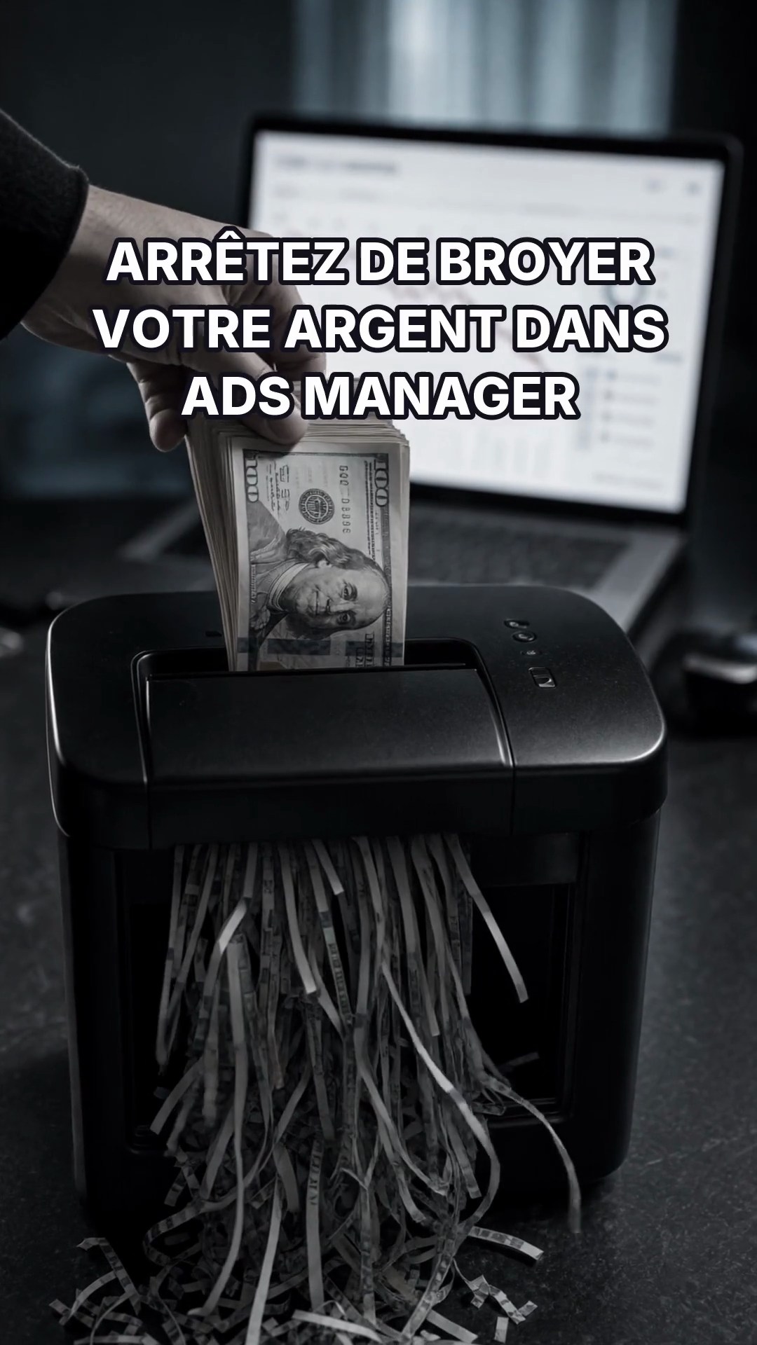 trycrush.ai Facebook ad: Arrêtez de broyer votre argent dans Ads Manager