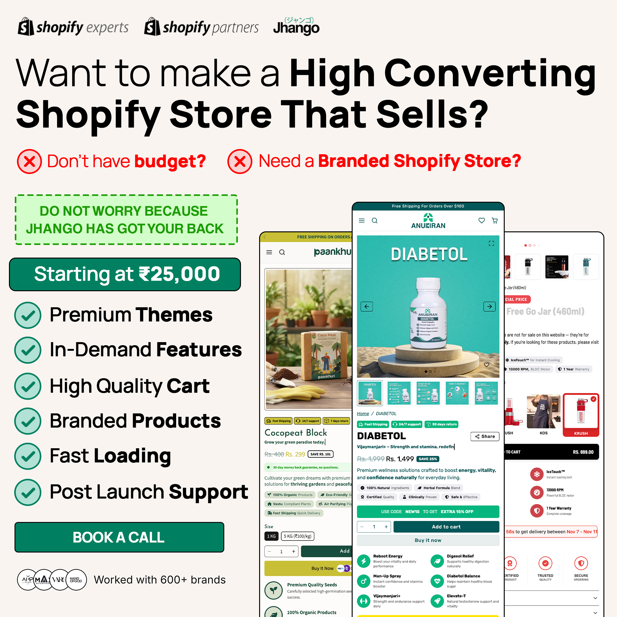 Jhango Facebook ad: We Build Shopify Stores That CONVERT