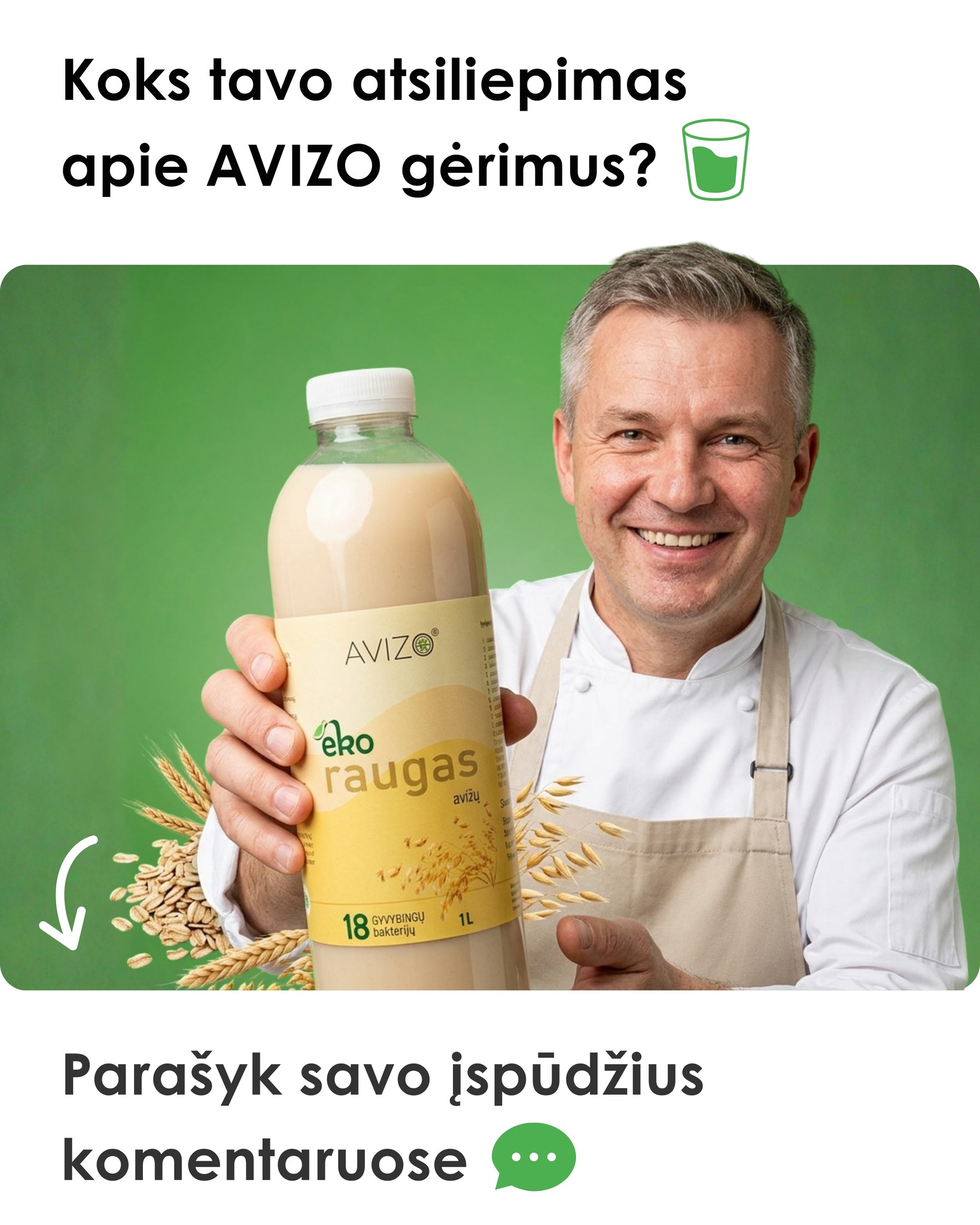 AVIZO Probiotics Facebook ad: Fermentuoti Gėrimai, Natūralus Pasirinkimas Sveikatai
