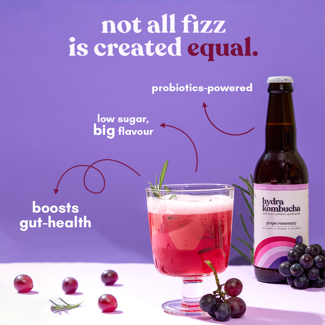 Hydra Kombucha Facebook ad from Aug 13, 2025